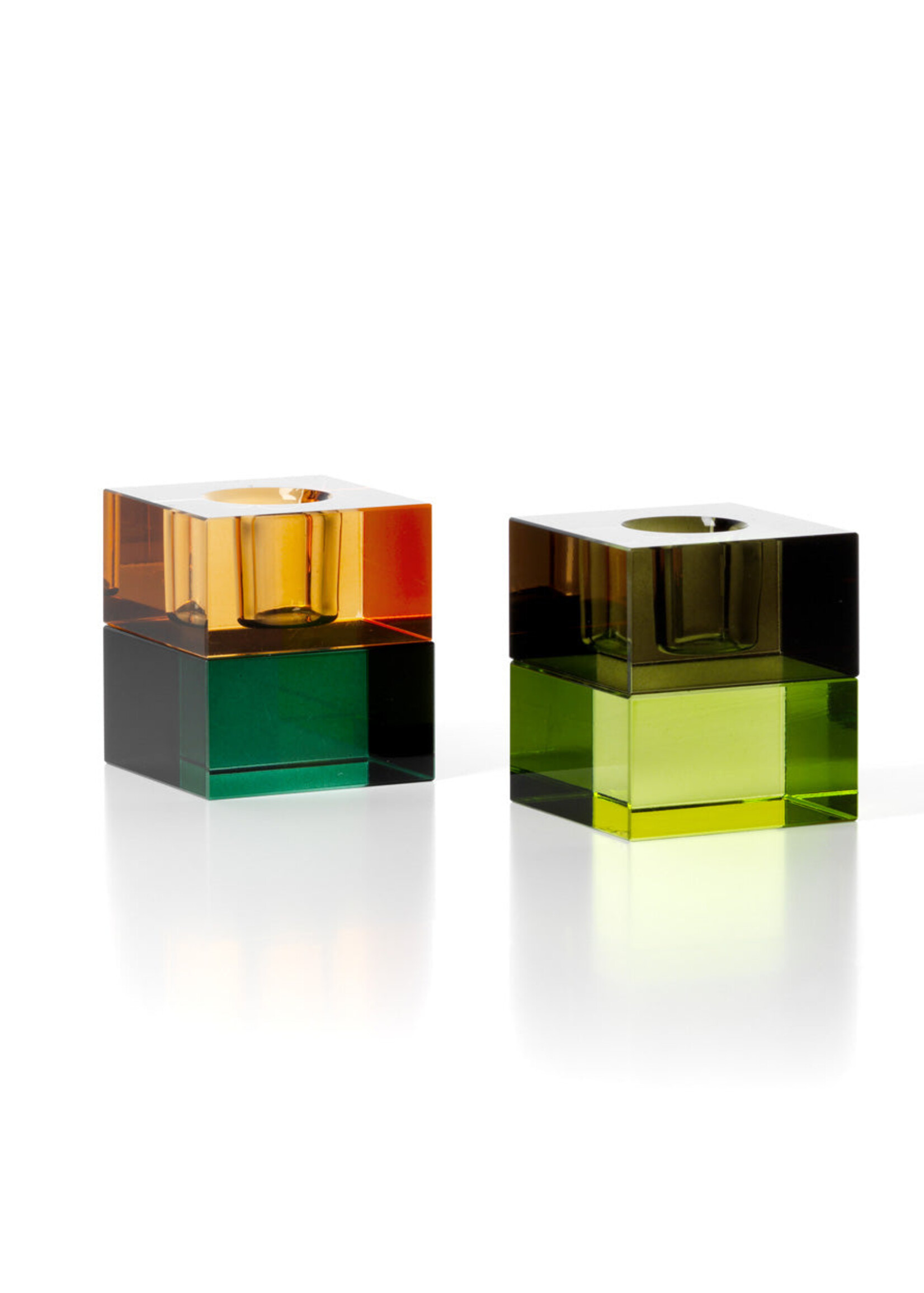 Bazar Bizar Antwerp The Gem Blocks Candle Holder - Green Smoke