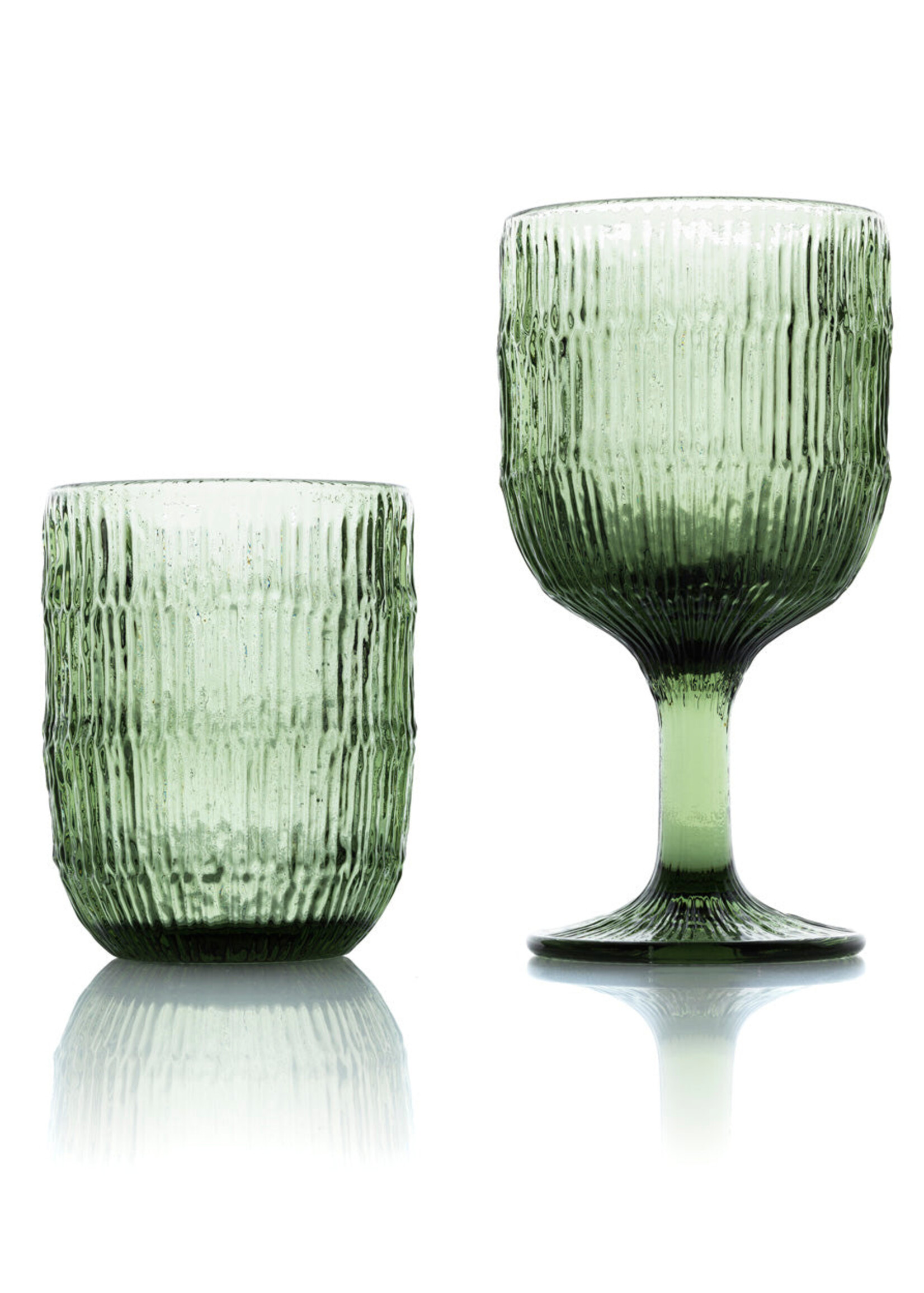 Bazar Bizar Antwerp The Moss Ripple Water Glass - Green