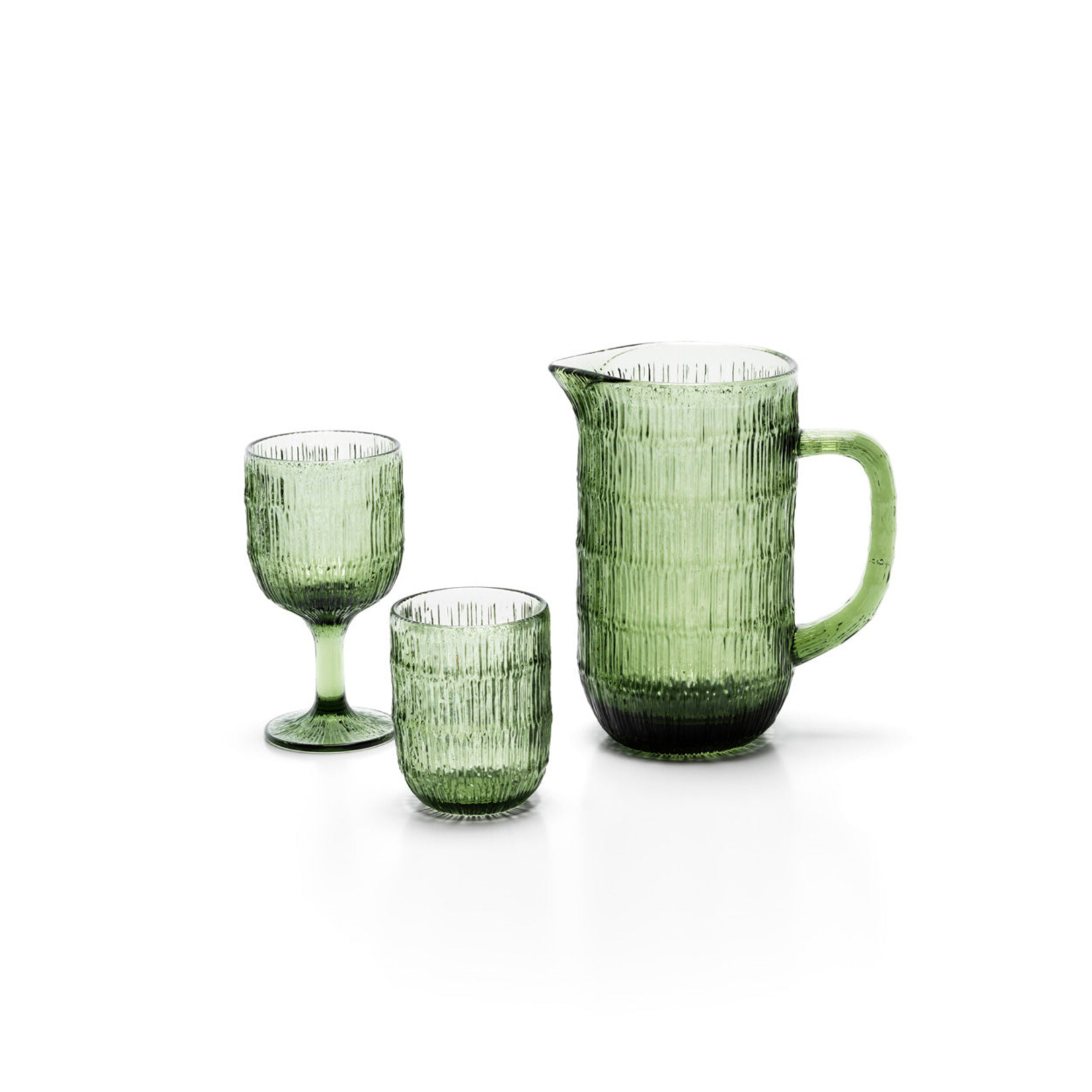 Bazar Bizar Antwerp The Moss Ripple Water Glass - Green