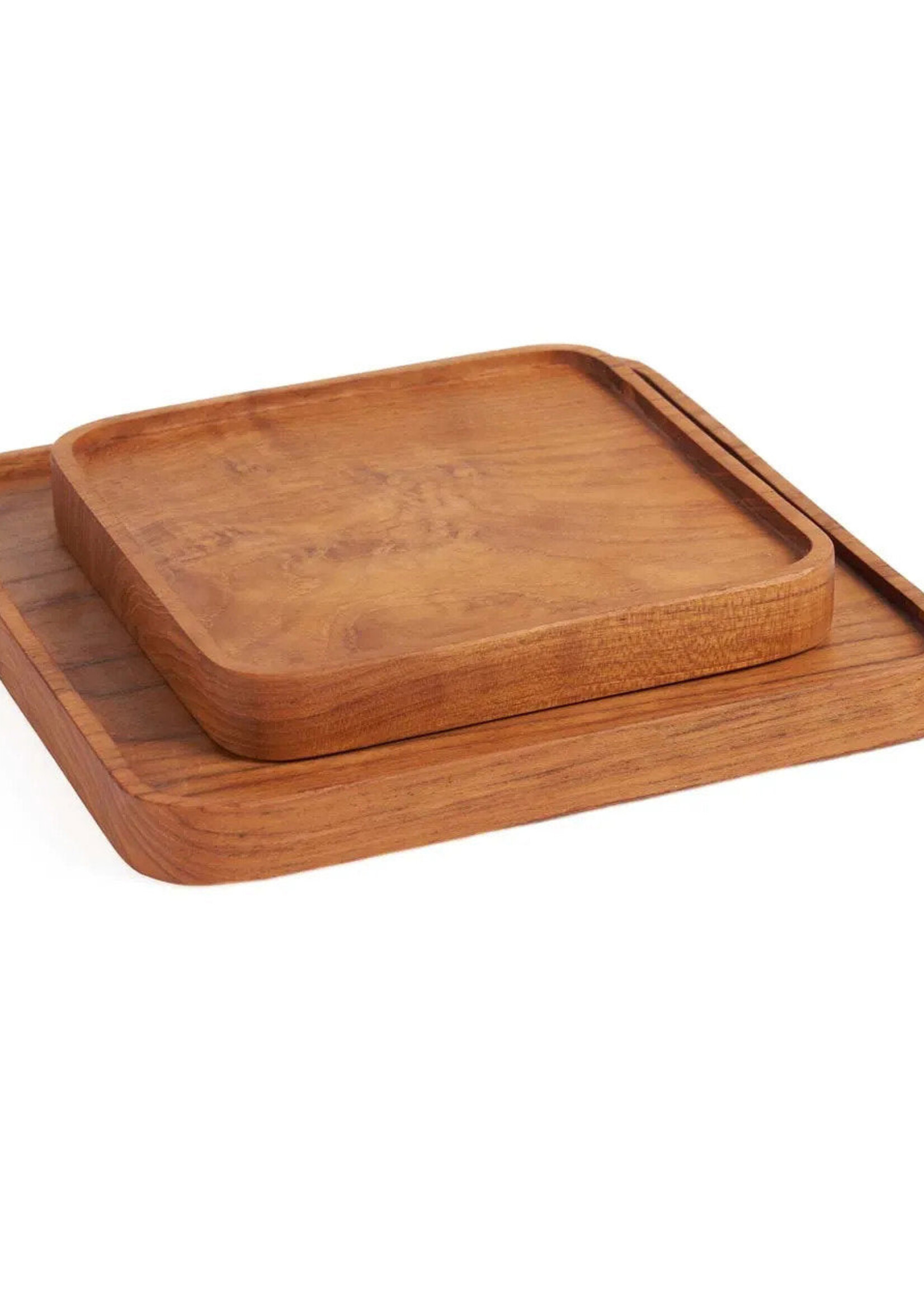 Bazar Bizar Antwerp The Teak Square Plate - Natural - XS