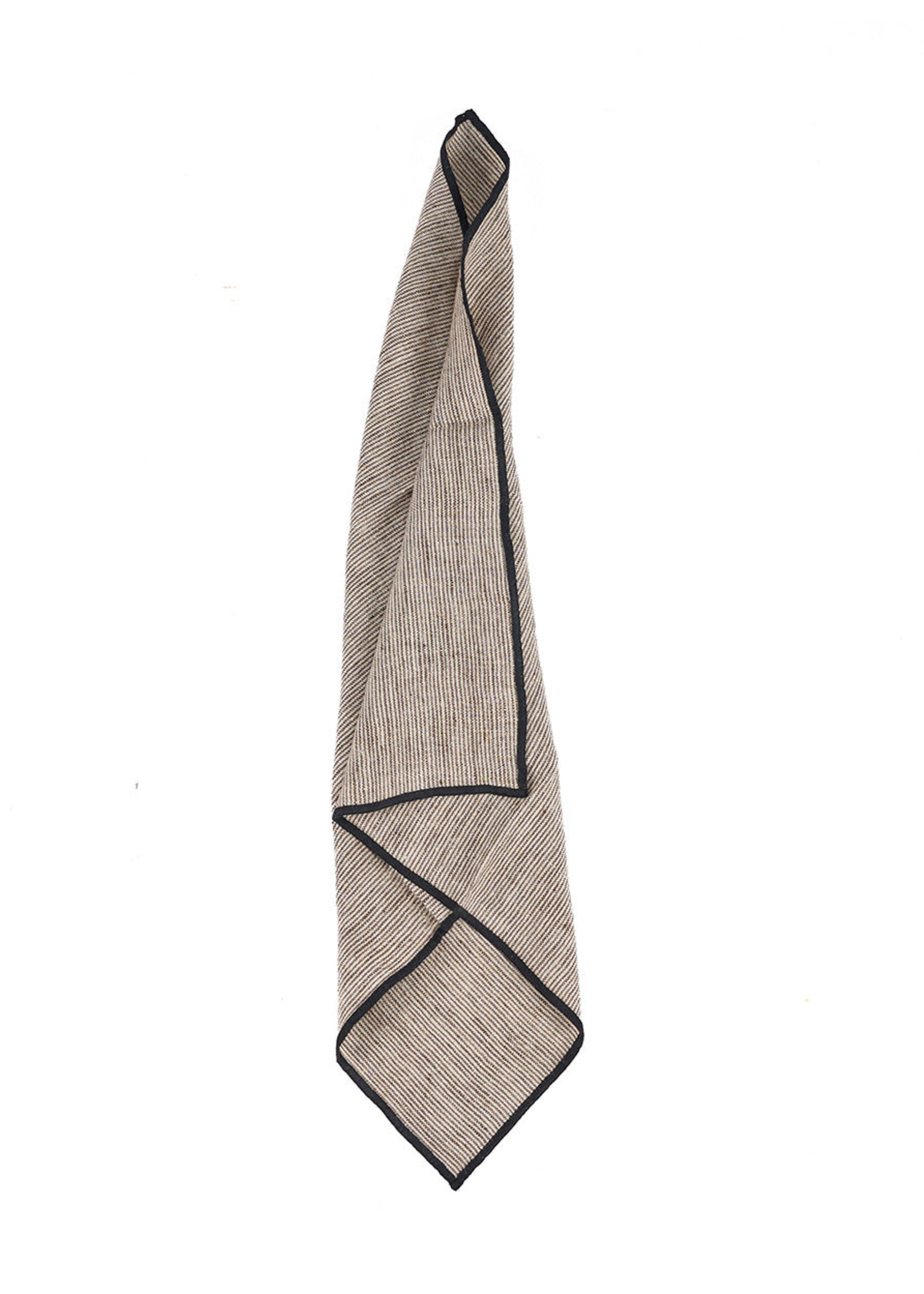 Bazar Bizar Antwerp The Code Linen Napkin - Natural Black - 45x45