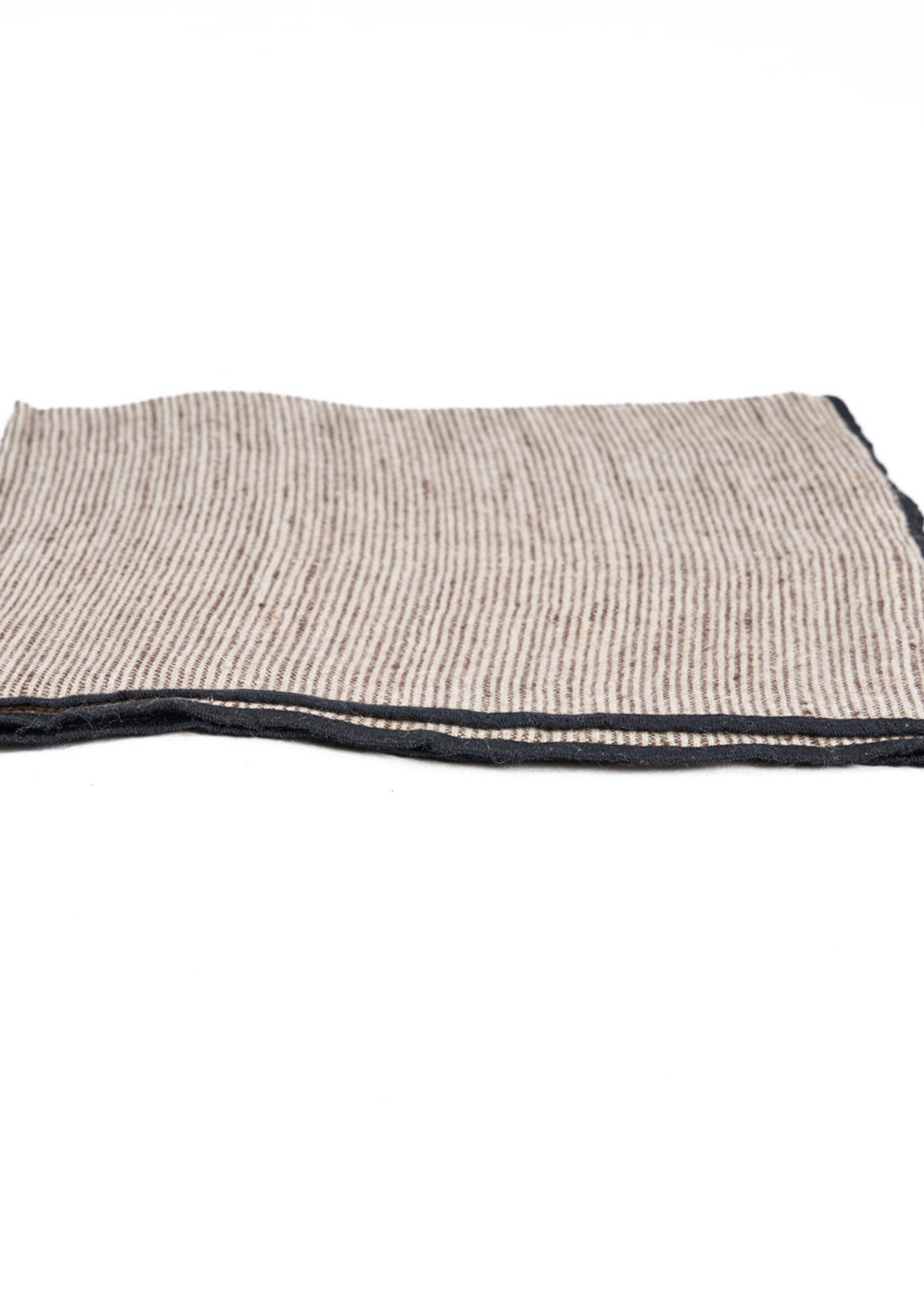 Bazar Bizar Antwerp The Code Linen Napkin - Natural Black - 45x45