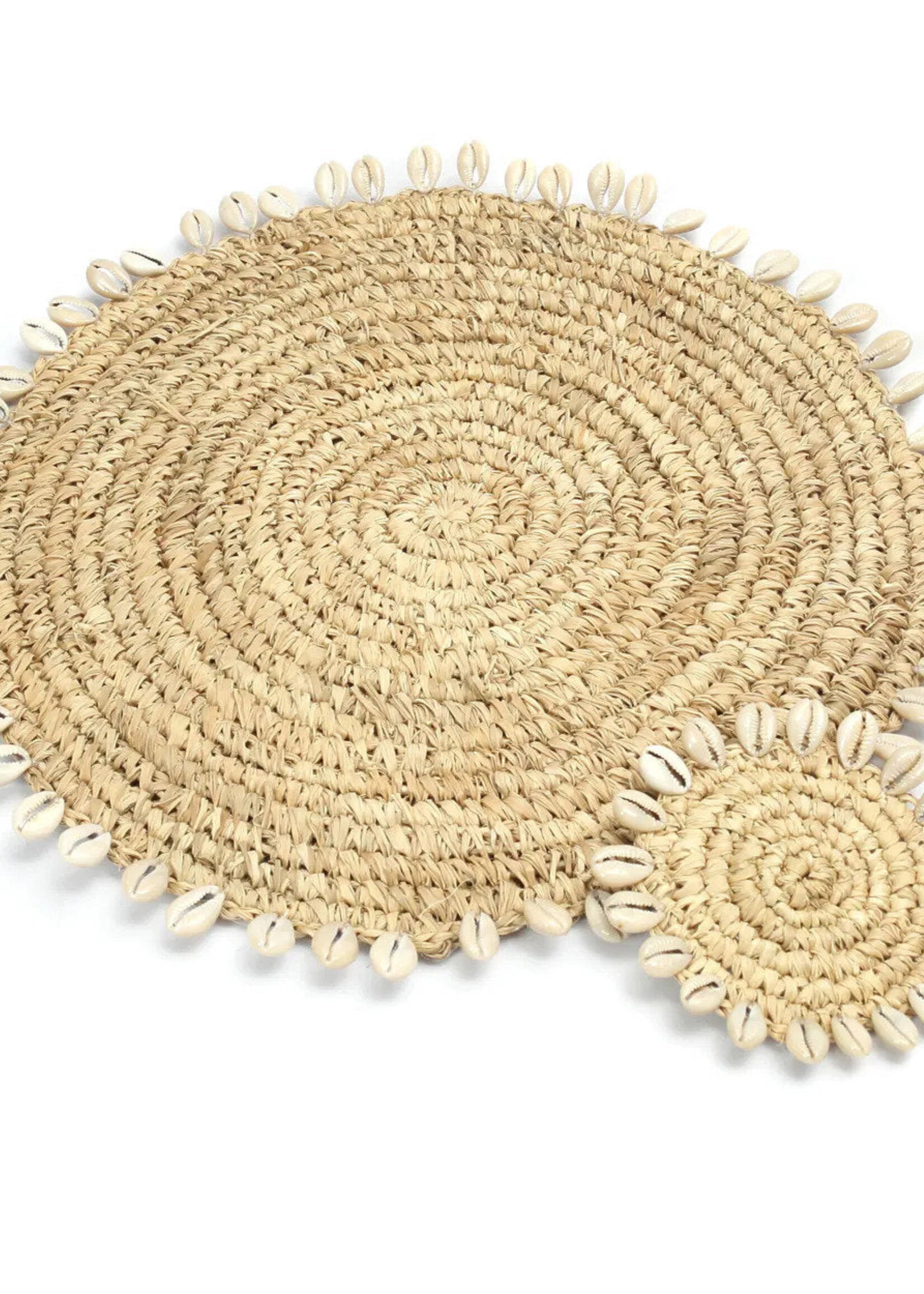 Bazar Bizar Antwerp The Raffia Shell Coaster - Natural