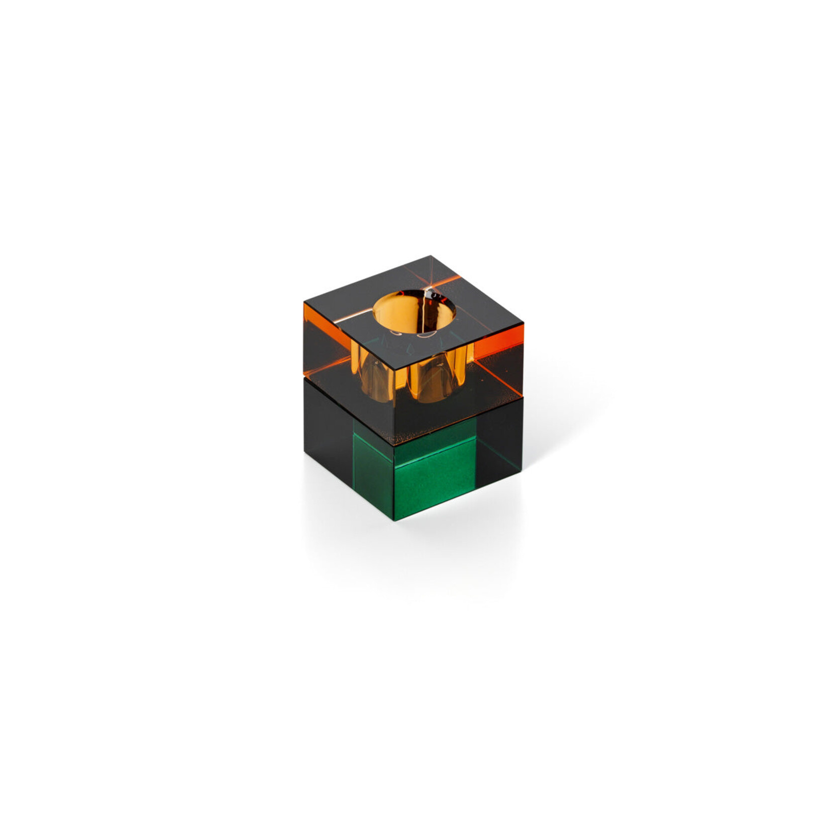 Bazar Bizar Antwerp The Gem Blocks Candle Holder - Green Amber