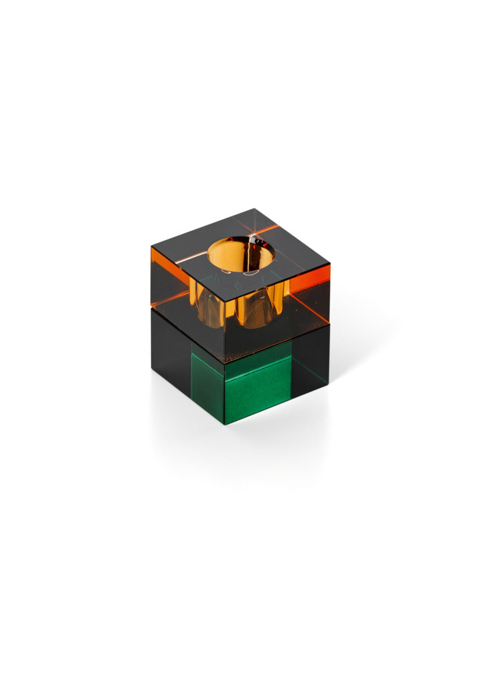 Bazar Bizar Antwerp The Gem Blocks Candle Holder - Green Amber