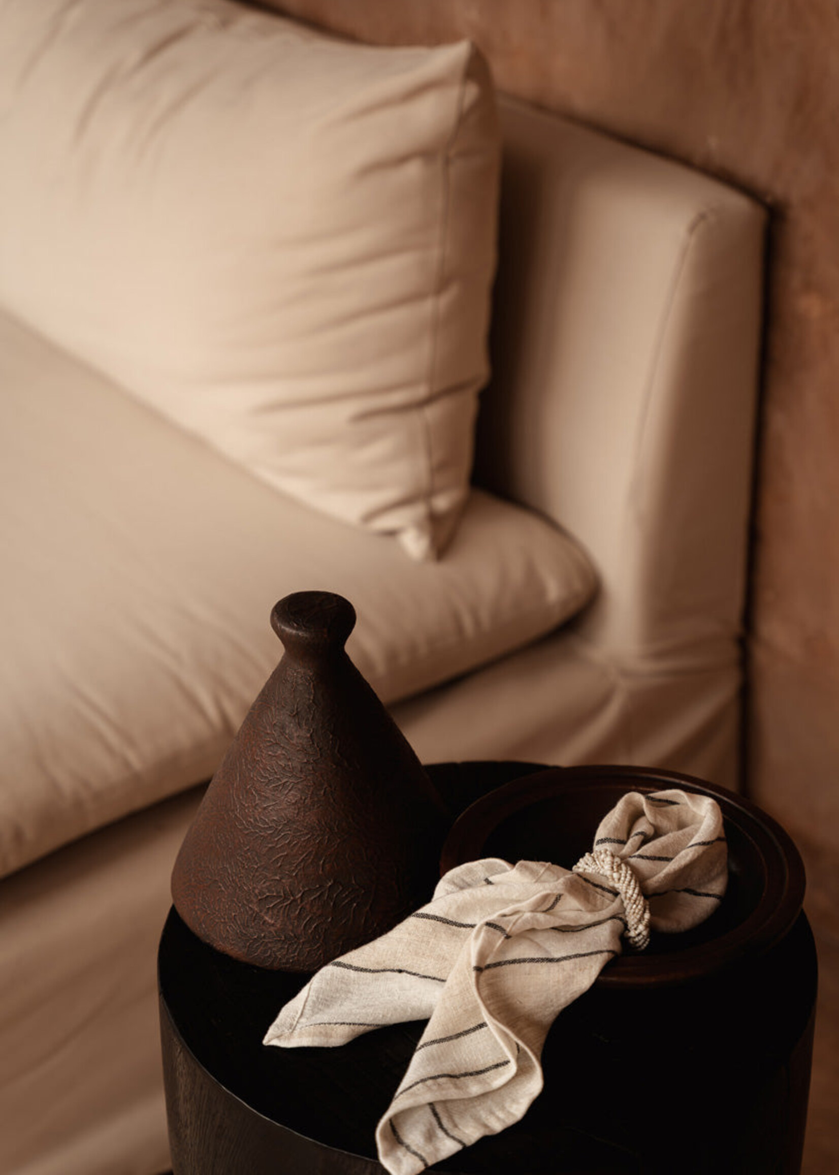 Bazar Bizar Antwerp The Provence Napkin - Natural Black White - 45x45