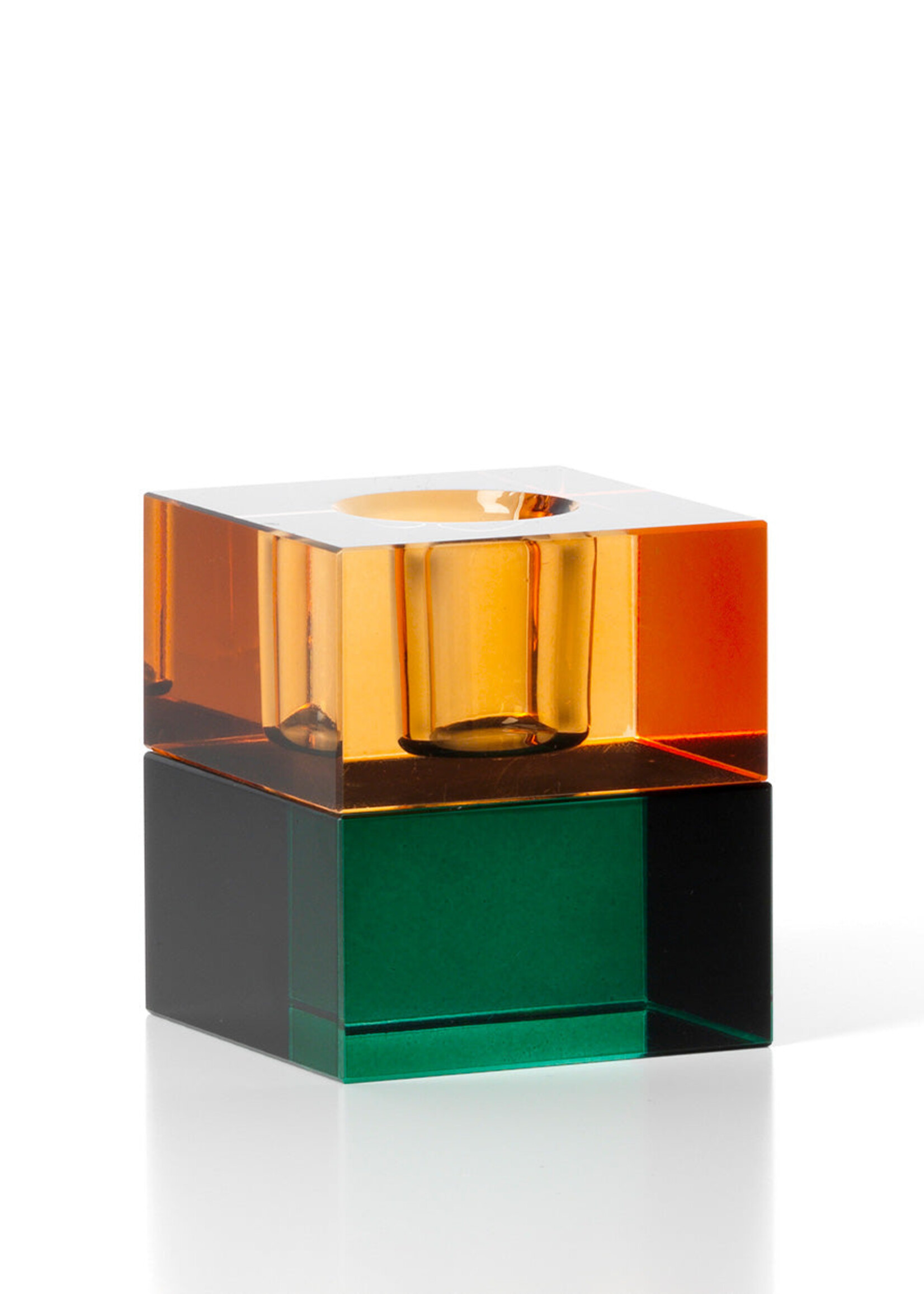 Bazar Bizar Antwerp The Gem Blocks Candle Holder - Green Amber