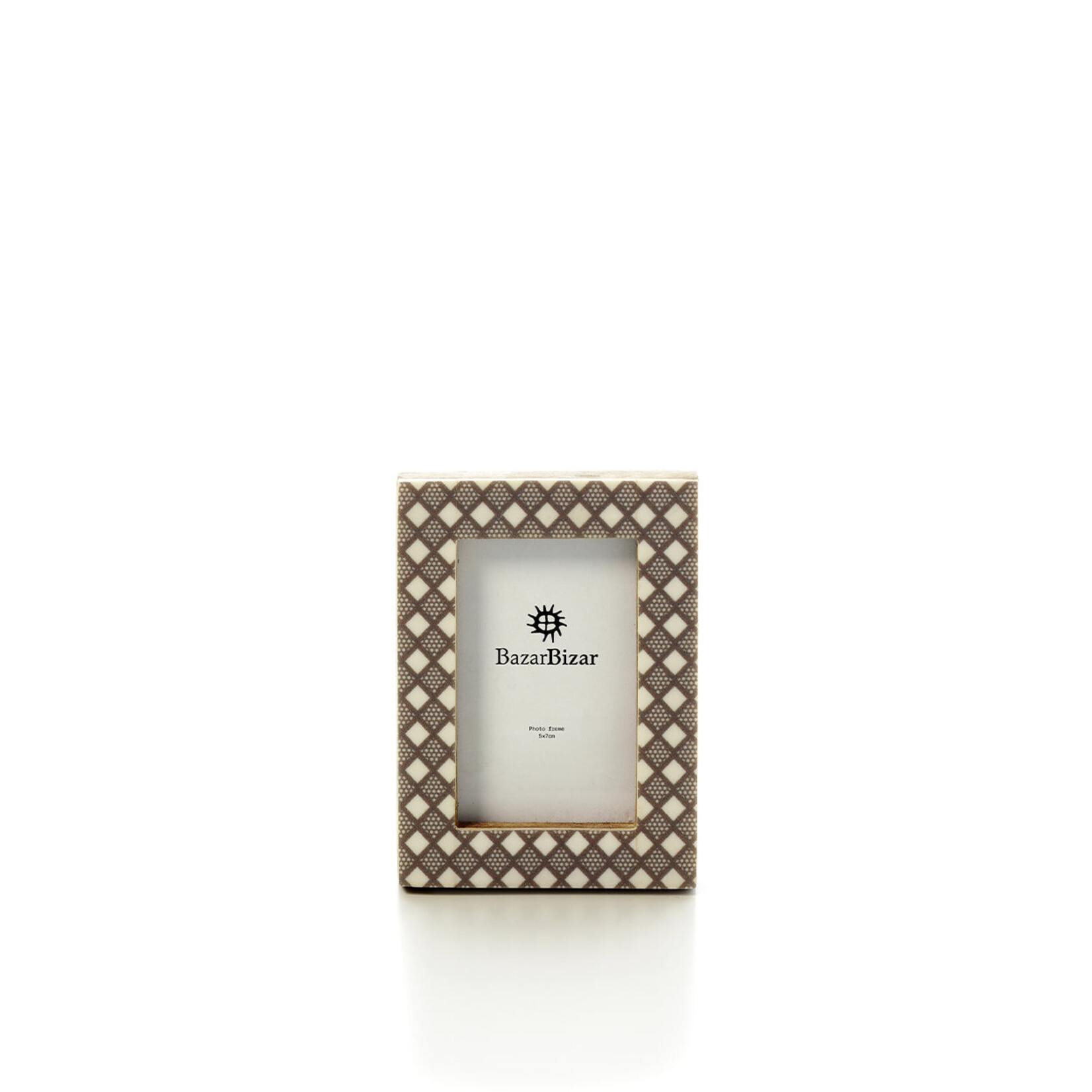 Bazar Bizar Antwerp The Diamond Cut Frame - White Brown - 5x7