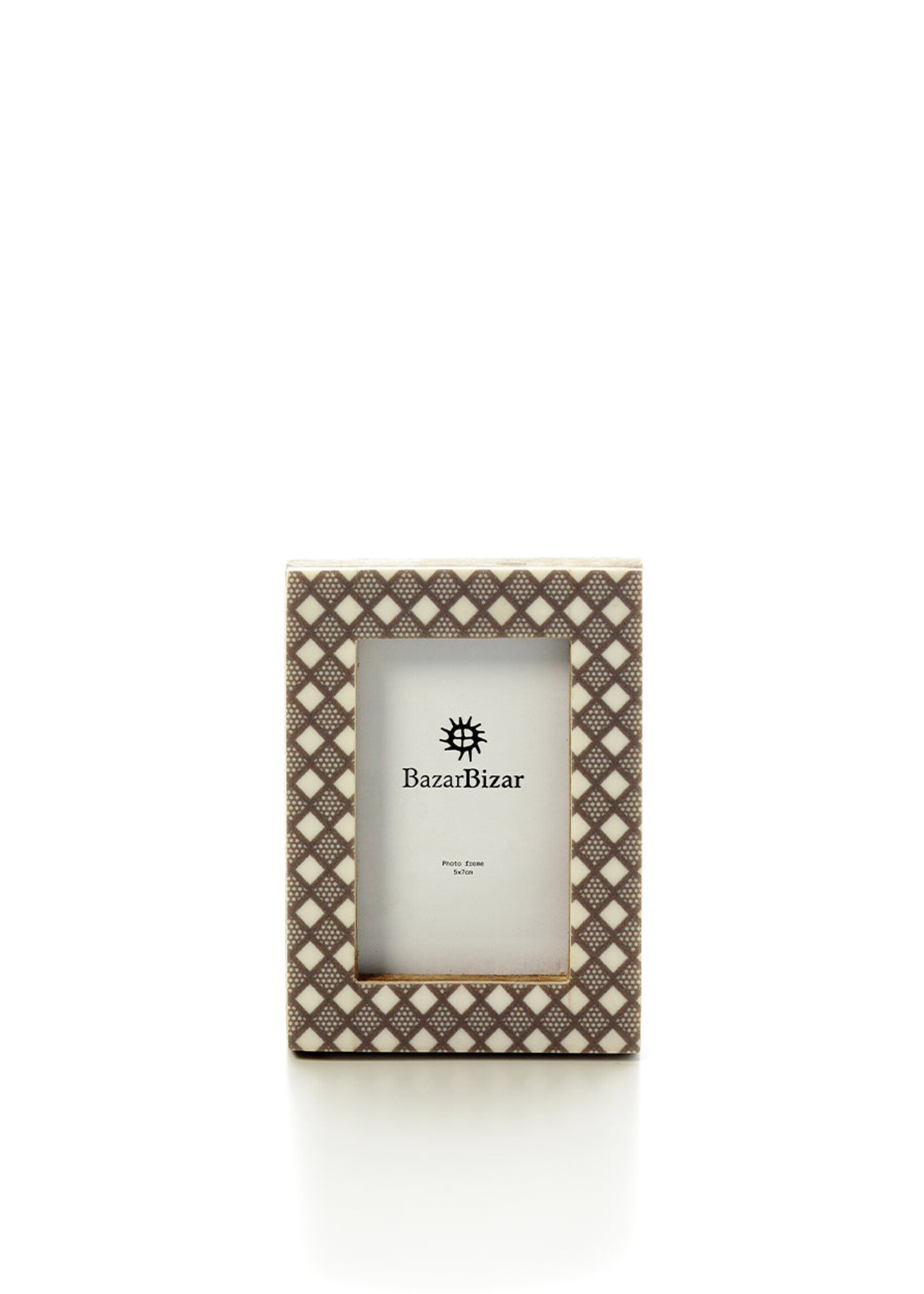 Bazar Bizar Antwerp The Diamond Cut Frame - White Brown - 5x7