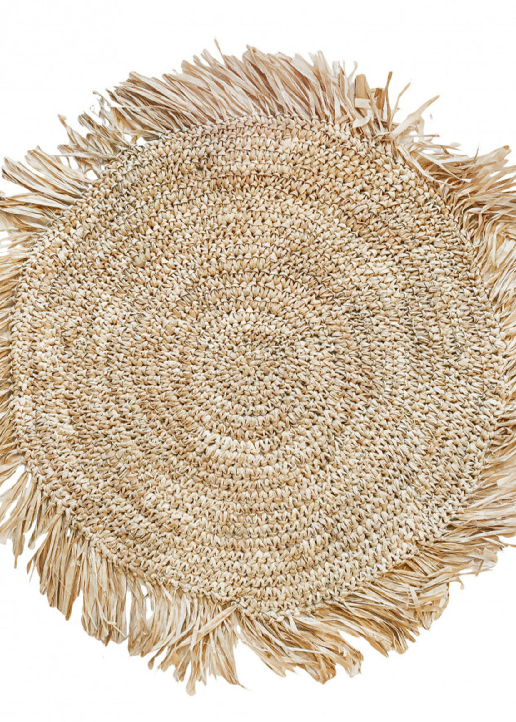 Bazar Bizar Antwerp The Fringe Raffia Placemat Round - Natural