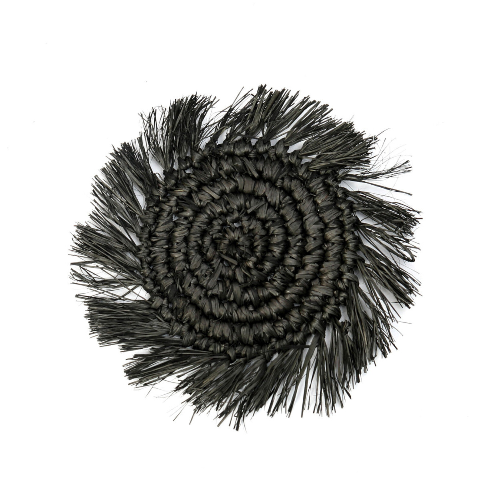 Bazar Bizar Antwerp The Fringe Raffia Coaster - Black