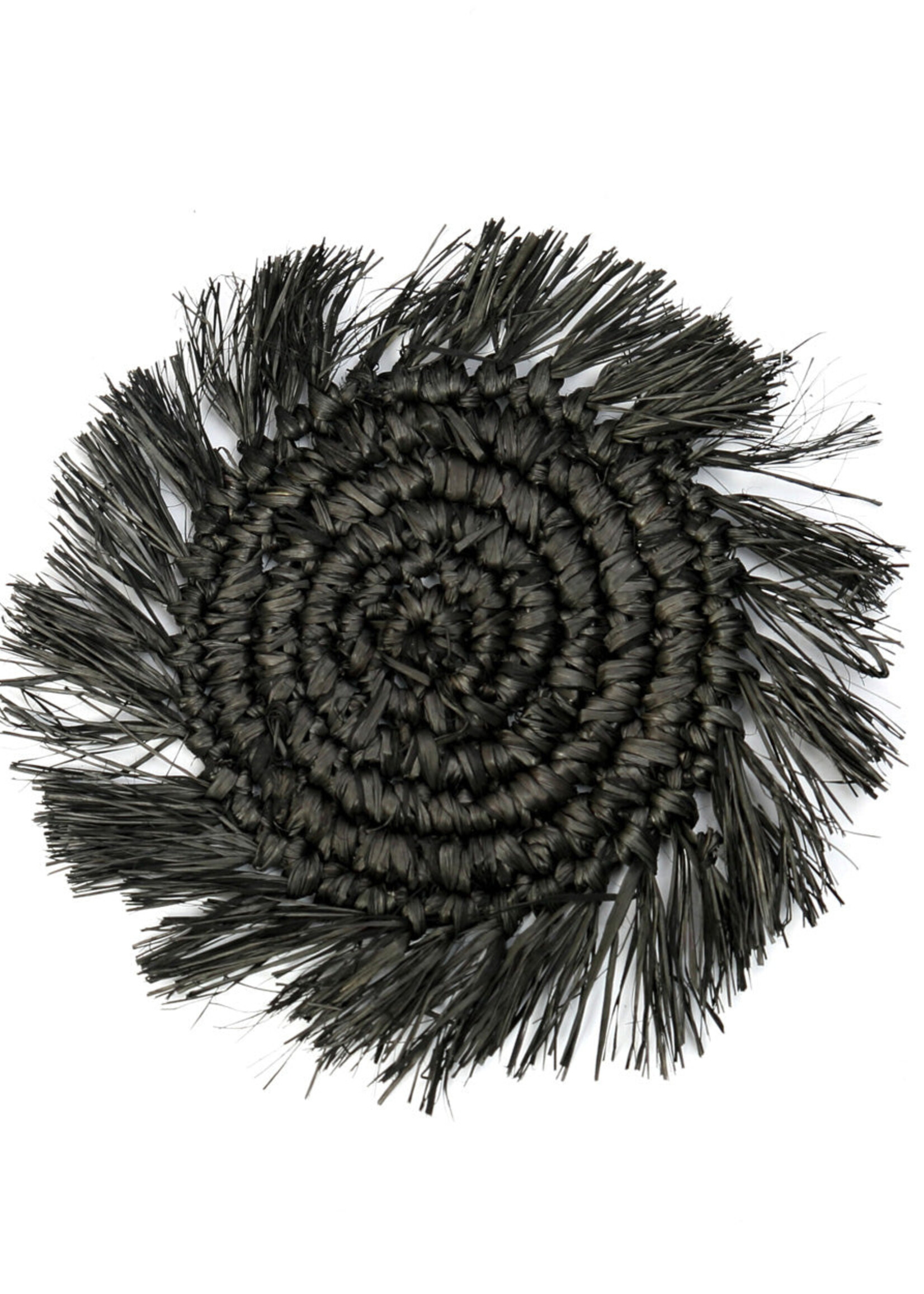 Bazar Bizar Antwerp The Fringe Raffia Coaster - Black