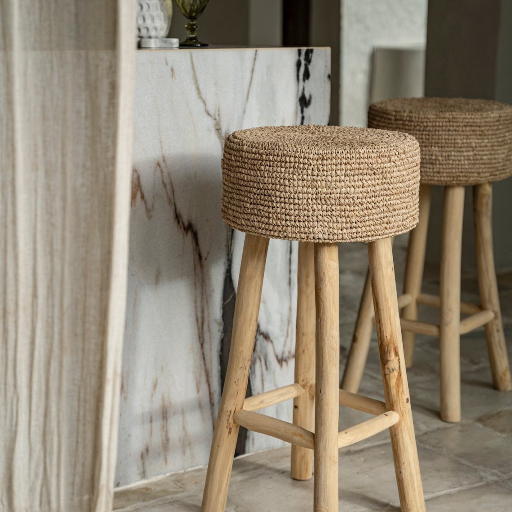 Bazar Bizar Antwerp The Raffia Bar Stool