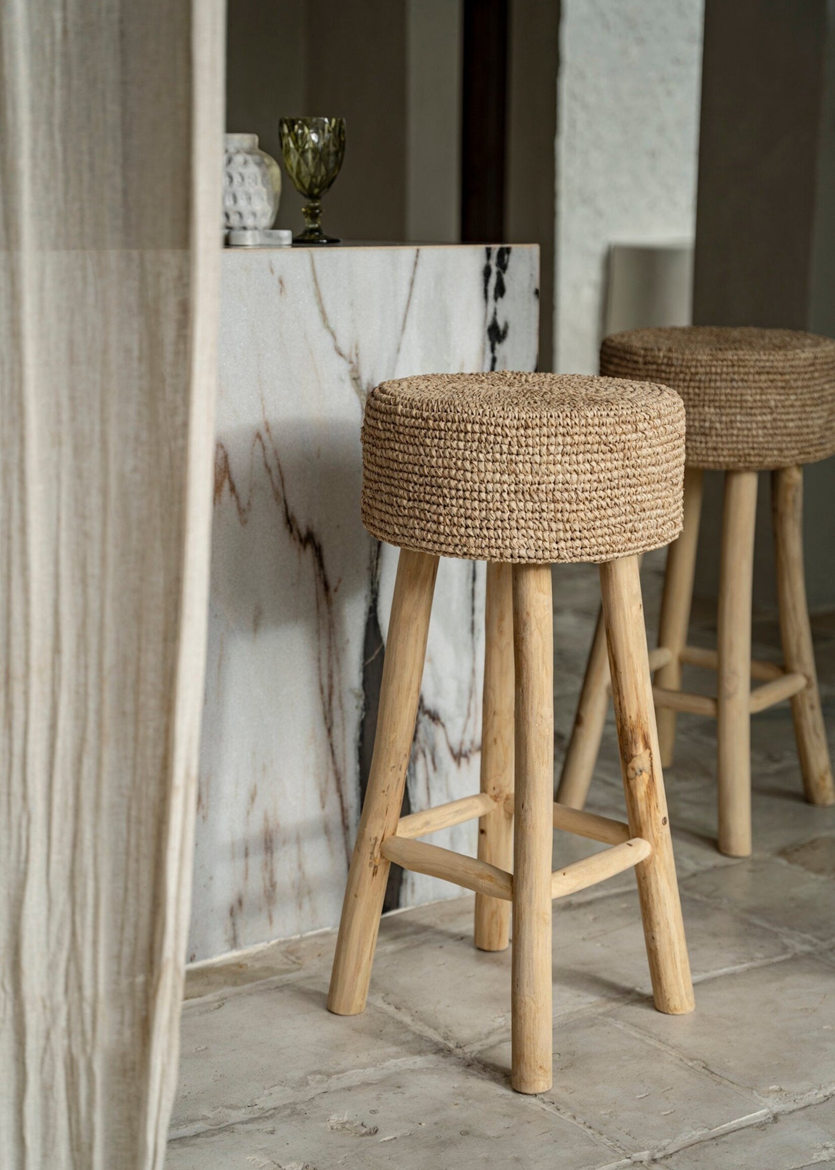 Bazar Bizar Antwerp The Raffia Bar Stool