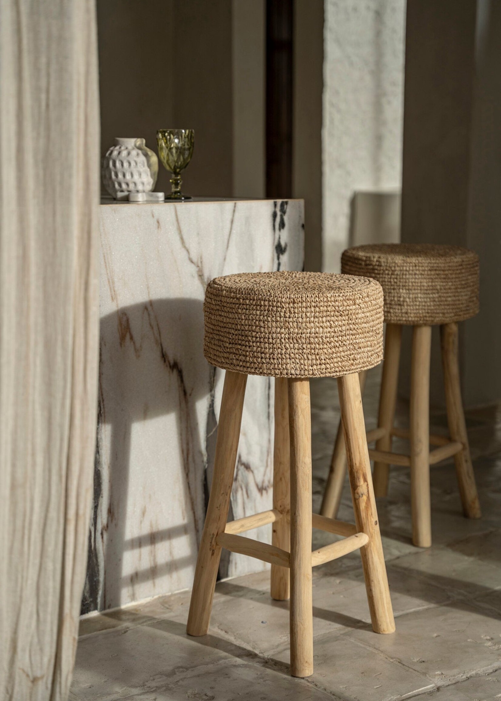 Bazar Bizar Antwerp The Raffia Bar Stool