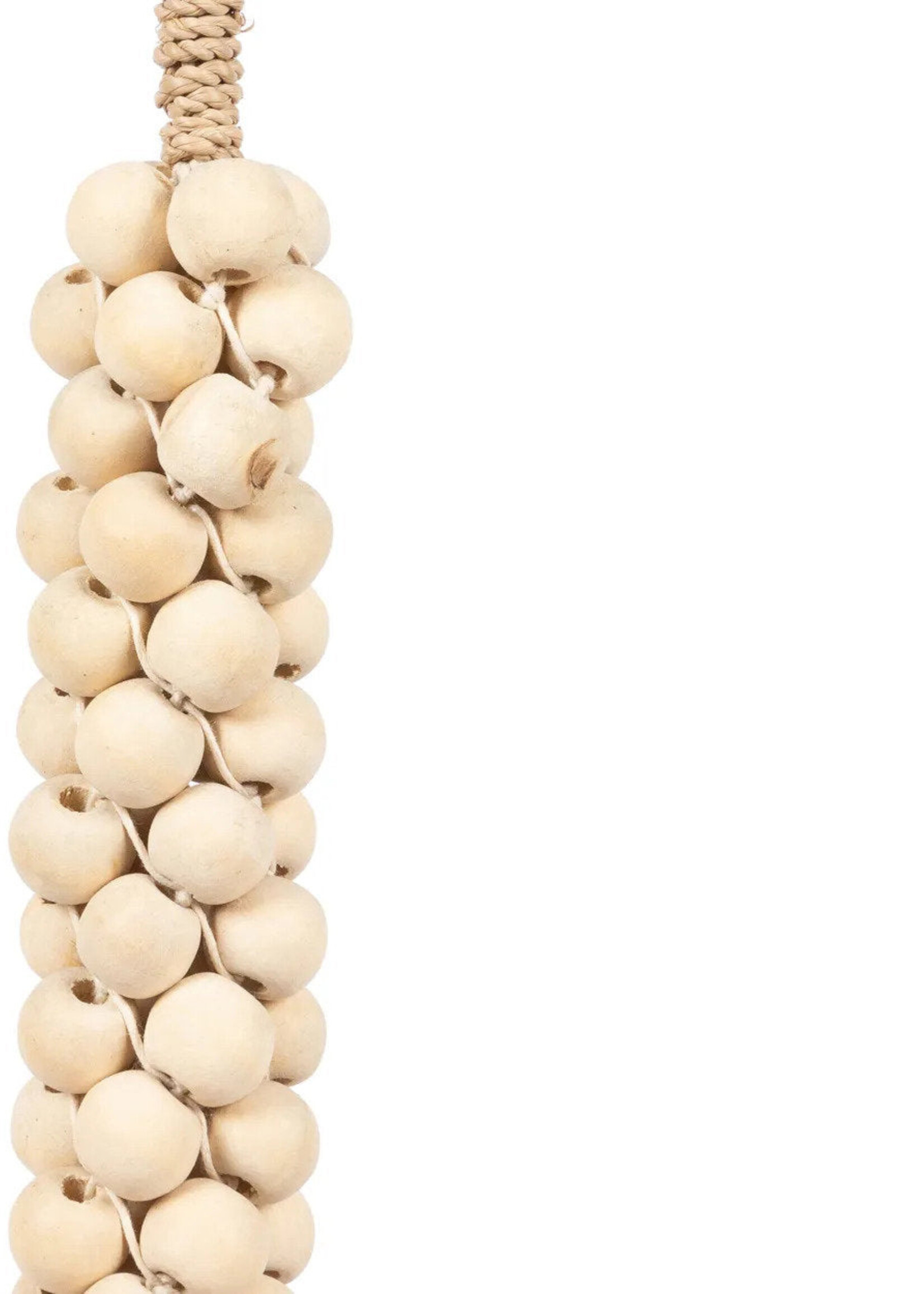 Bazar Bizar Antwerp The Wooden Beads with Cotton Tassel - Natural White