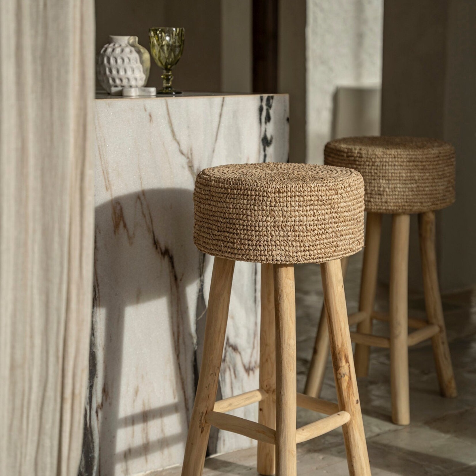 Bazar Bizar Antwerp The Raffia Bar Stool