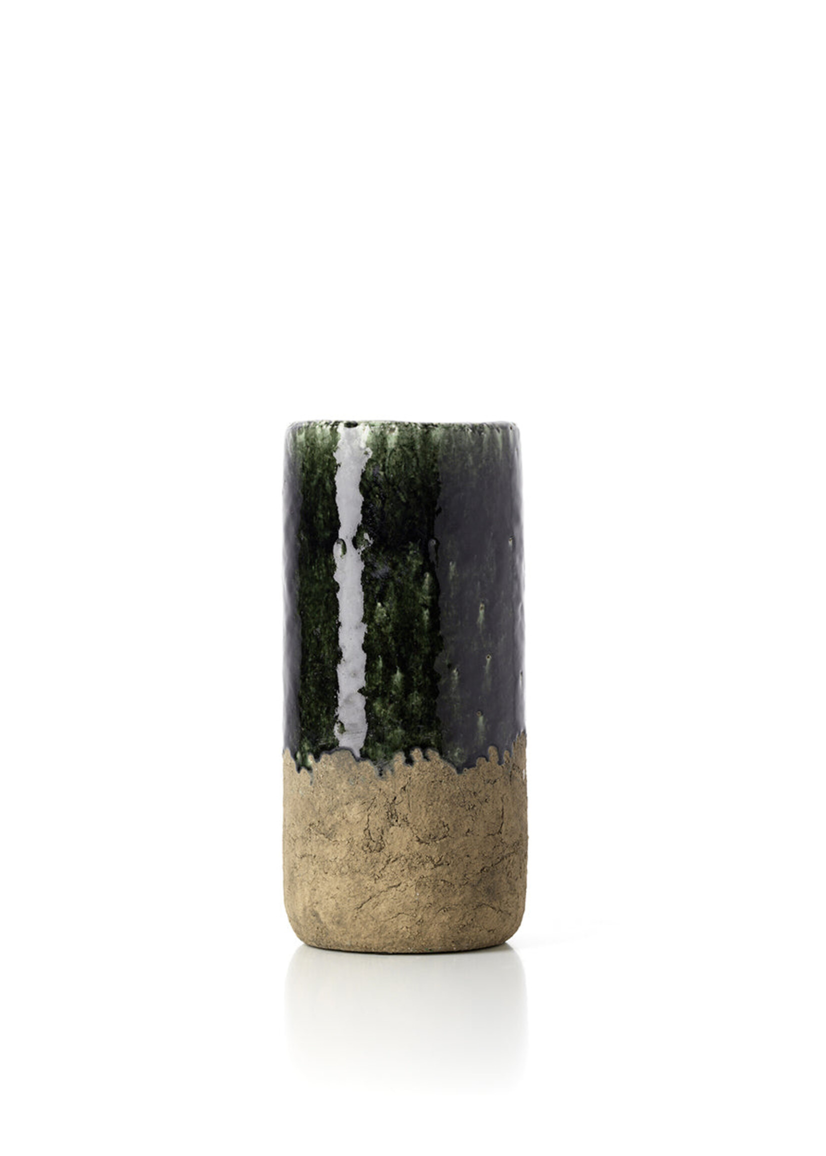 Bazar Bizar Antwerp The Moss Cylinder Vase - Concrete Green - M
