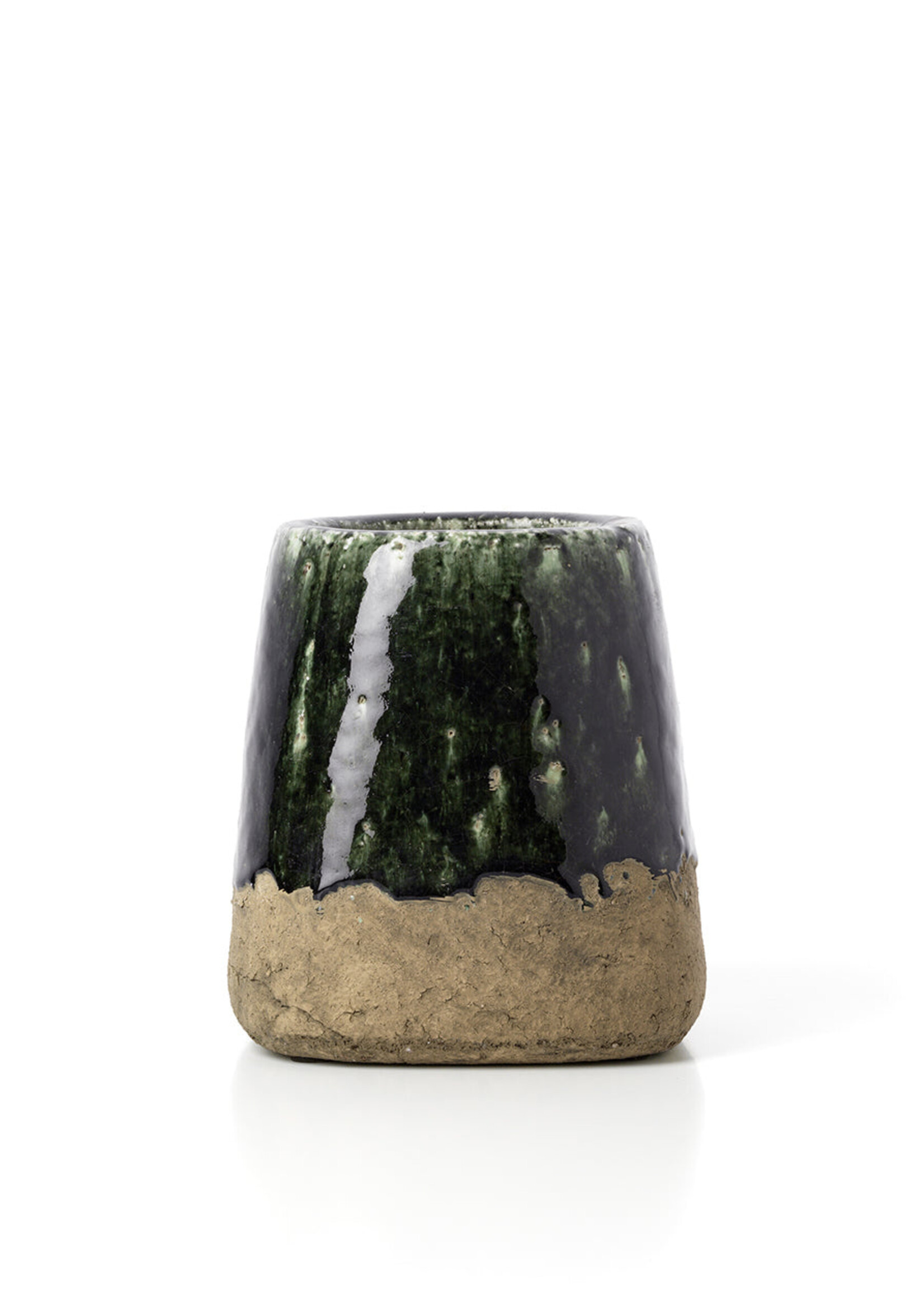 Bazar Bizar Antwerp The Moss Conical Planter - Concrete Green - S