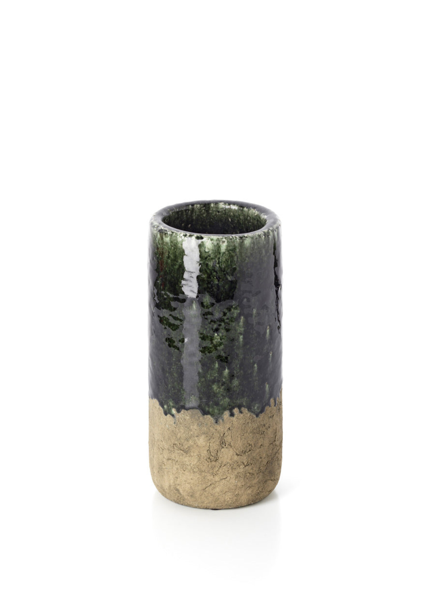 Bazar Bizar Antwerp The Moss Cylinder Vase - Concrete Green - M