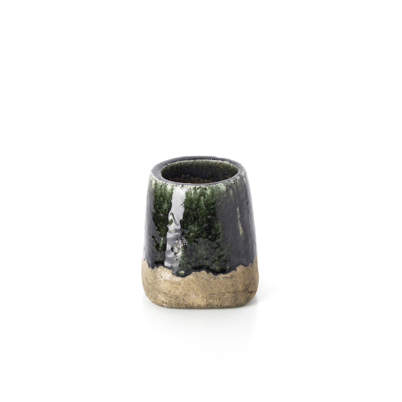 Bazar Bizar Antwerp The Moss Conical Planter - Concrete Green - S