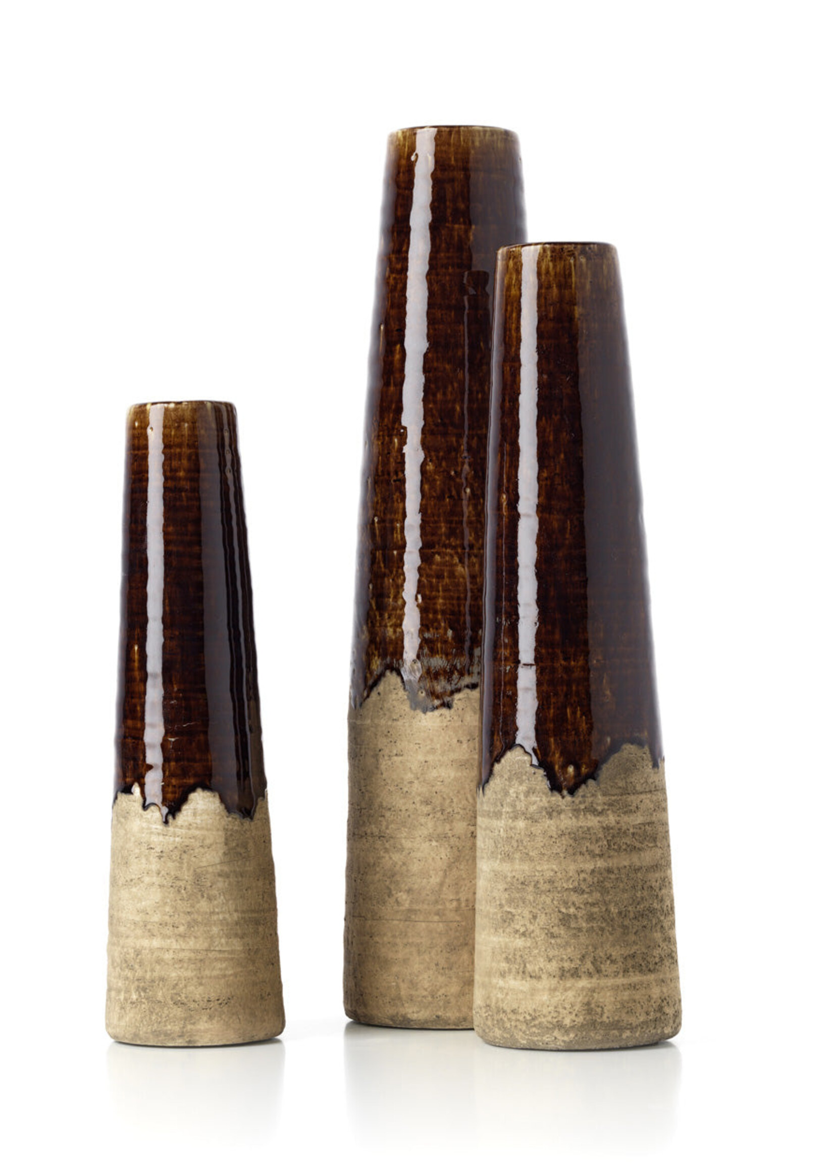 Bazar Bizar Antwerp The Amber Cone Vase - Concrete Brown - S