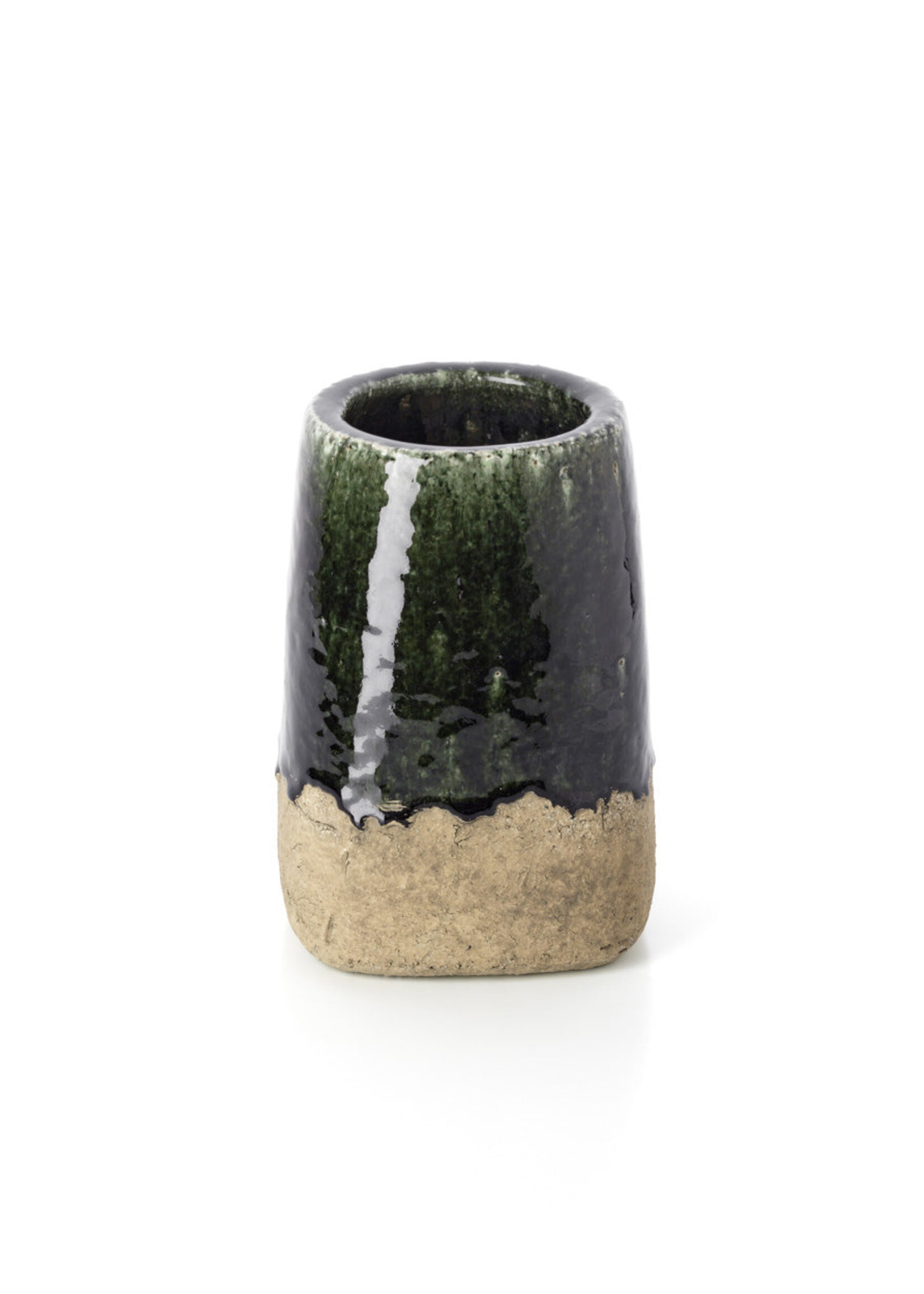 Bazar Bizar Antwerp The Moss Conical Planter - Concrete Green - M