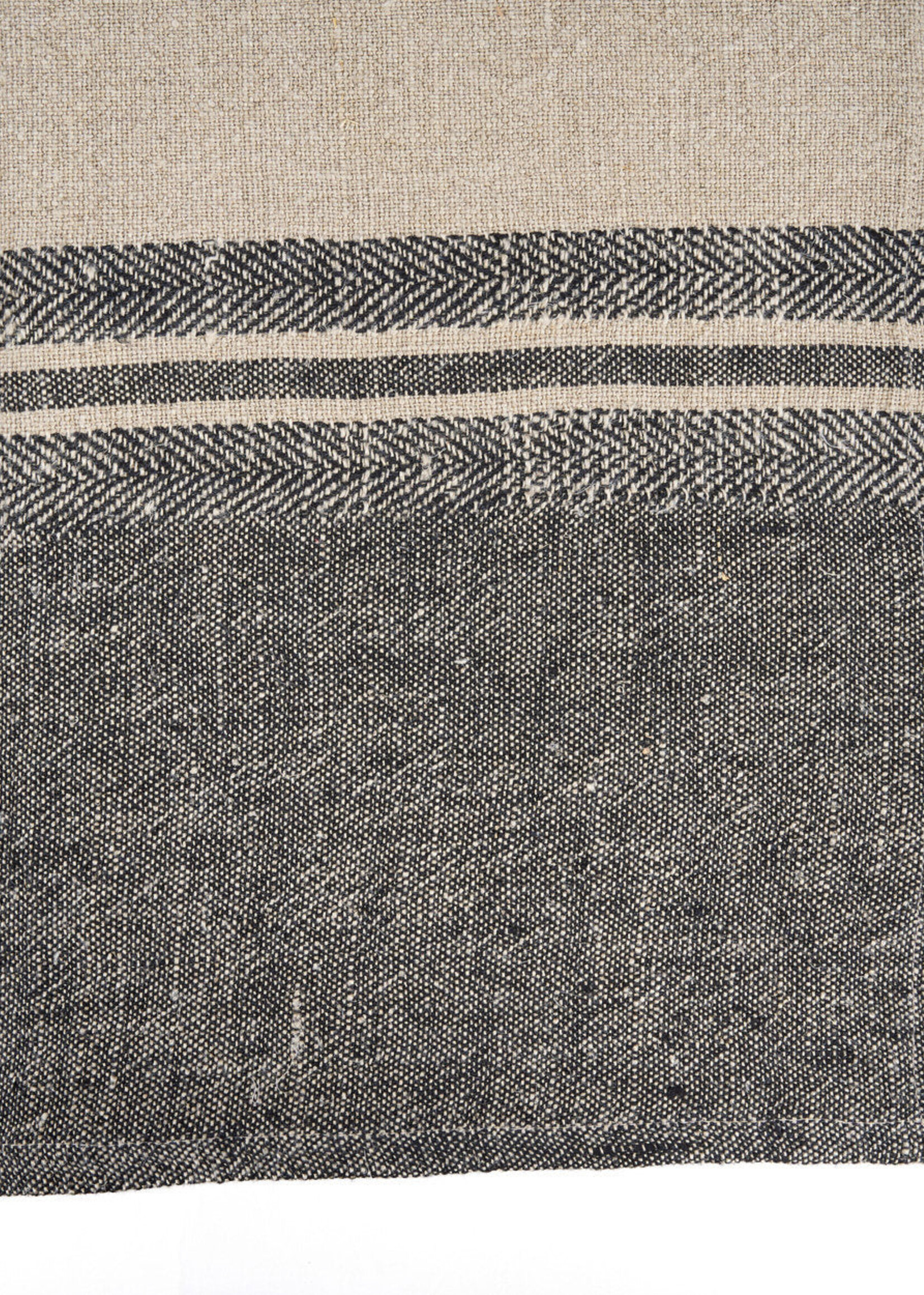Bazar Bizar Antwerp The Linen Dash Kitchen Towel - Natural Black - 50x70