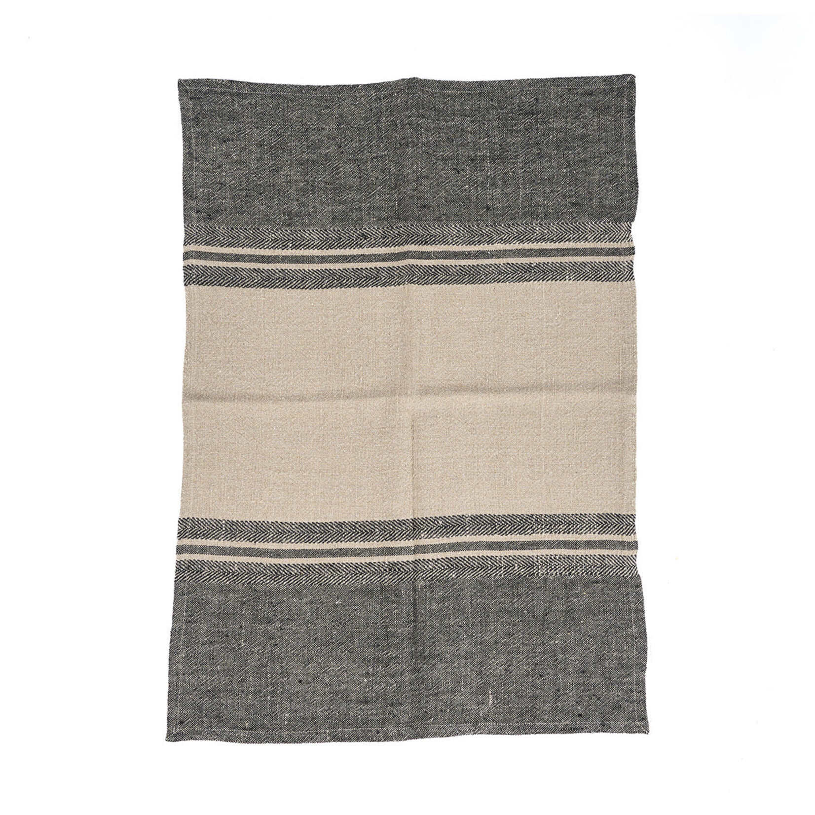 Bazar Bizar Antwerp The Linen Dash Kitchen Towel - Natural Black - 50x70