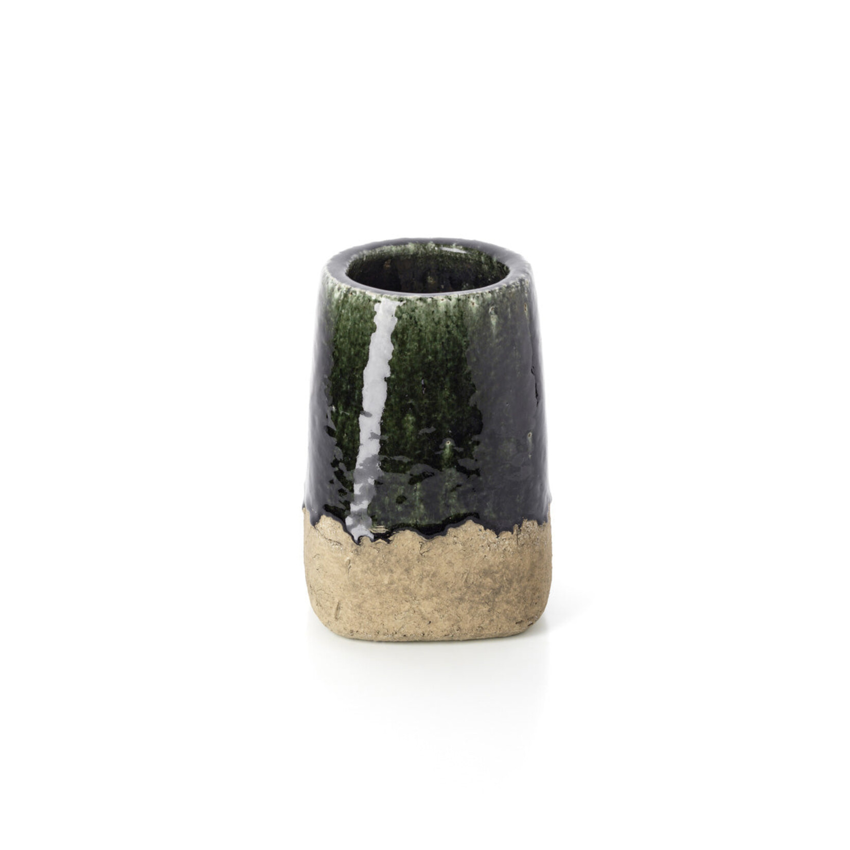 Bazar Bizar Antwerp The Moss Conical Planter - Concrete Green - M