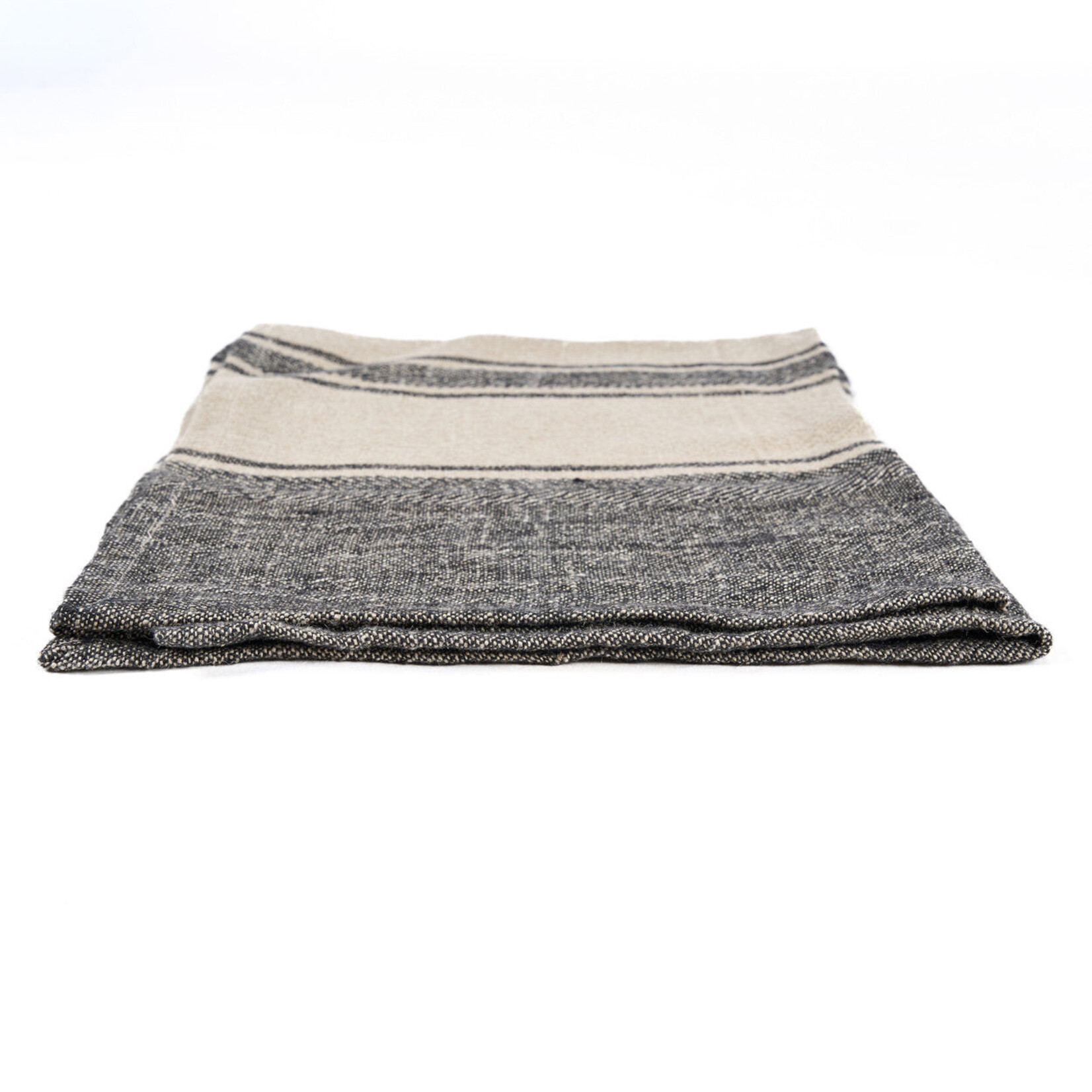 Bazar Bizar Antwerp The Linen Smudge Kitchen Towel - Natural Black - 50x70