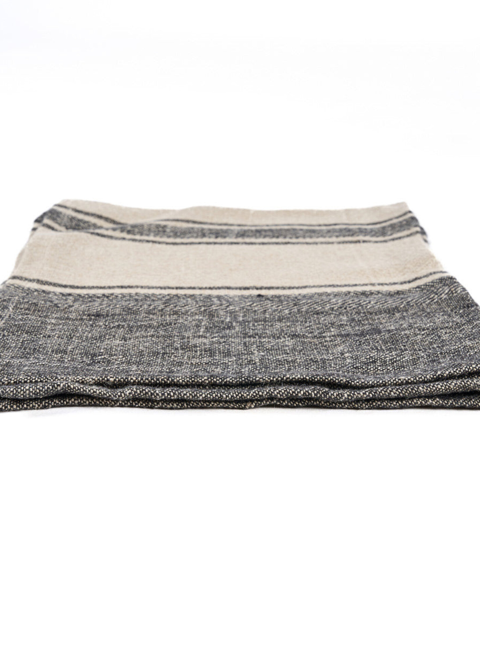 Bazar Bizar Antwerp The Linen Smudge Kitchen Towel - Natural Black - 50x70