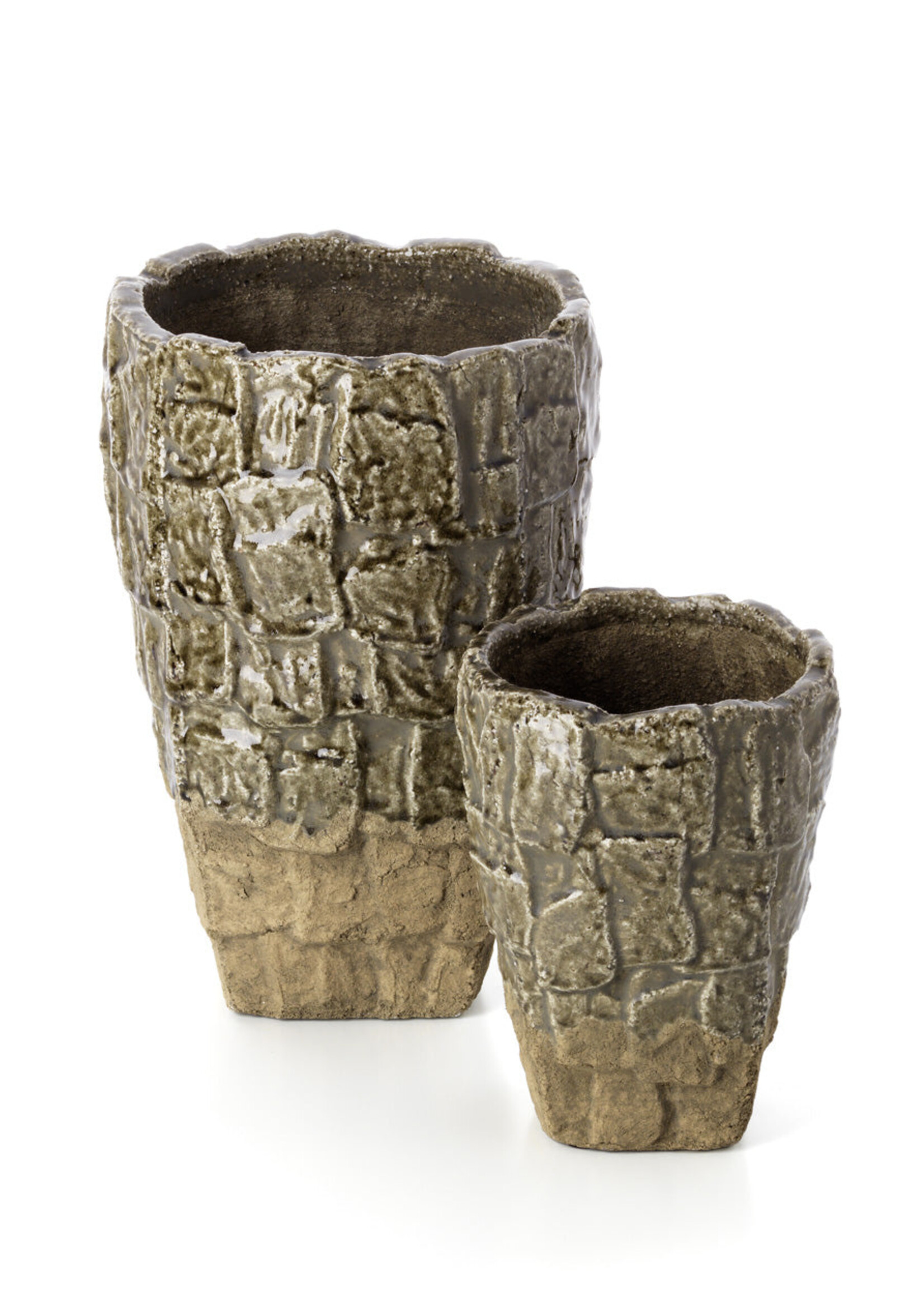 Bazar Bizar Antwerp The Rock Texture Vase - Grey Stone - S