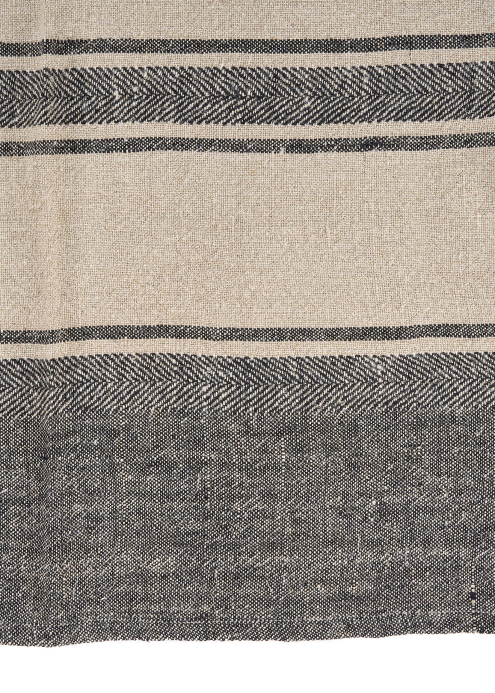 Bazar Bizar Antwerp The Linen Smudge Kitchen Towel - Natural Black - 50x70