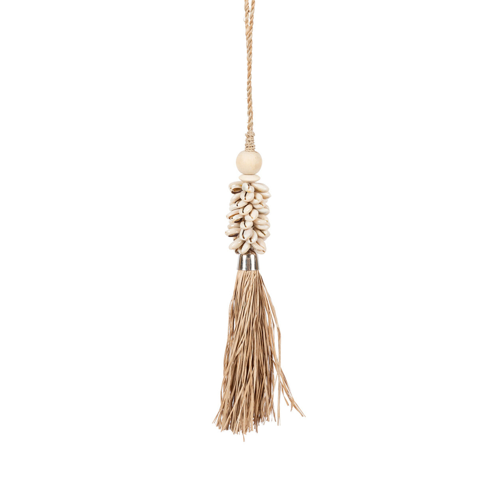 Bazar Bizar Antwerp The Cowrie and Raffia Tassel - Natural