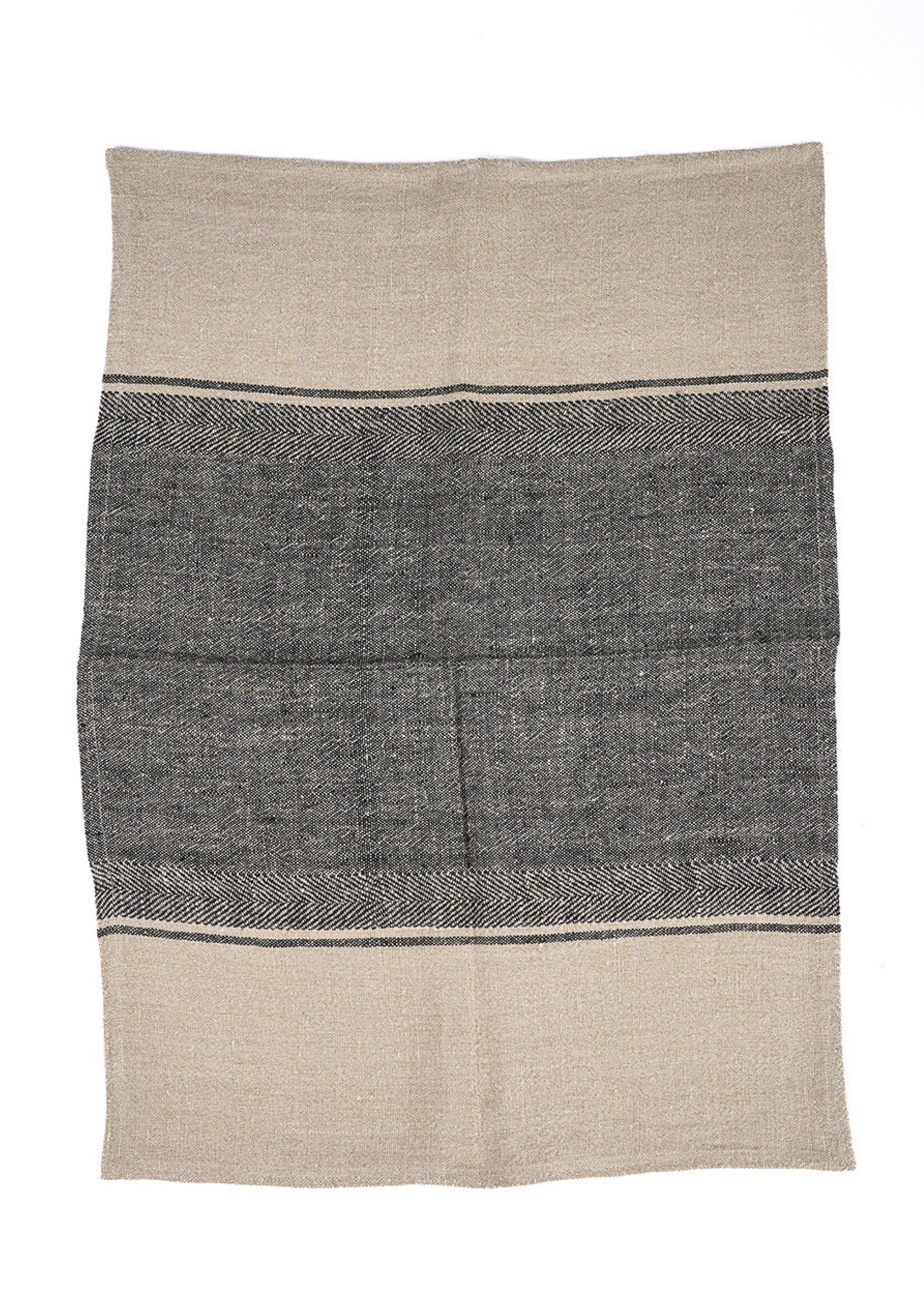 Bazar Bizar Antwerp The Linen Moody Kitchen Towel - Natural Black - 50x70