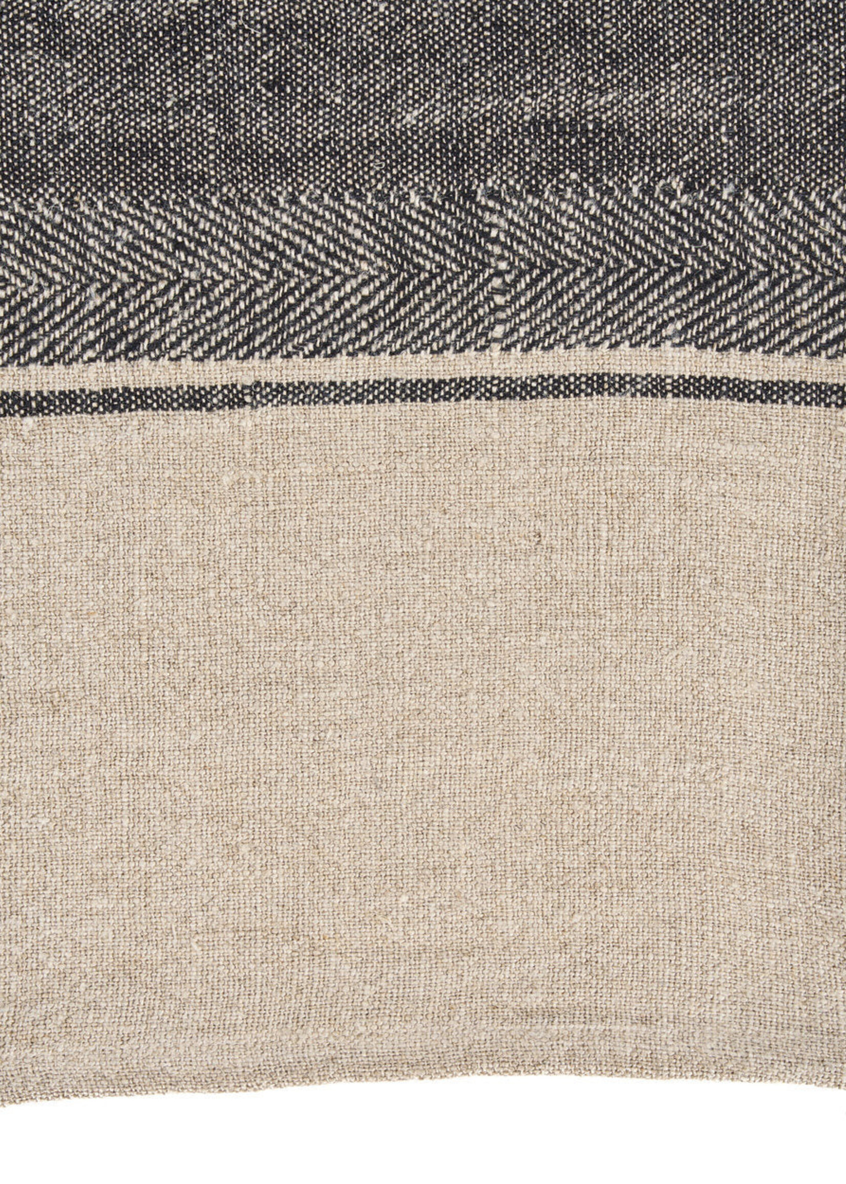 Bazar Bizar Antwerp The Linen Moody Kitchen Towel - Natural Black - 50x70