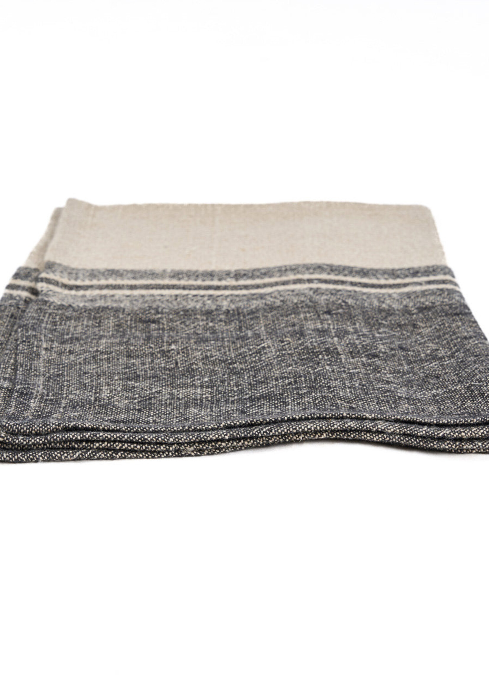 Bazar Bizar Antwerp The Linen Moody Kitchen Towel - Natural Black - 50x70