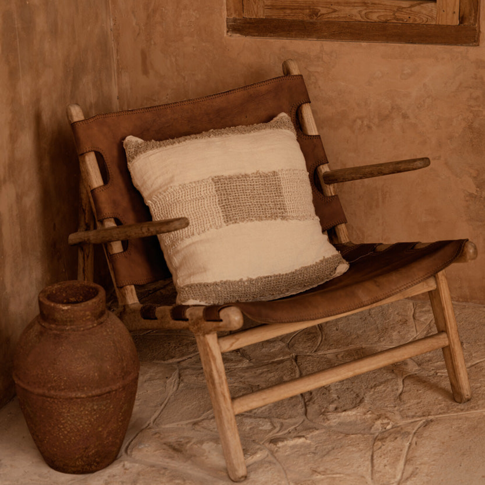 Bazar Bizar Antwerp The Linen Threads Cushion Cover - White Natural