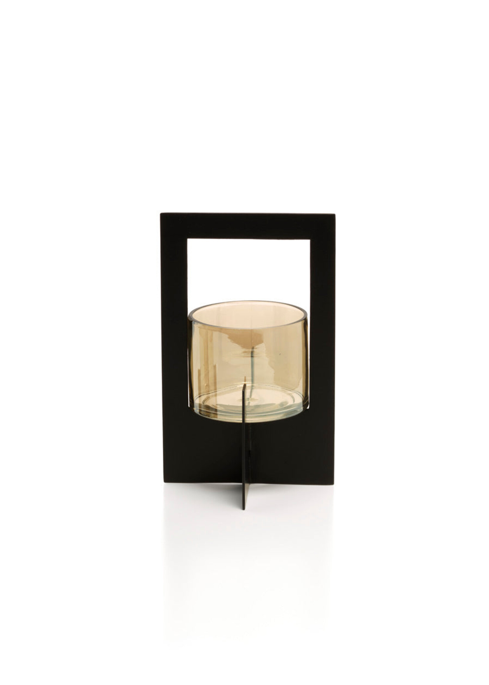 Bazar Bizar Antwerp The Hurricane Framed Candle Holder - Black - L