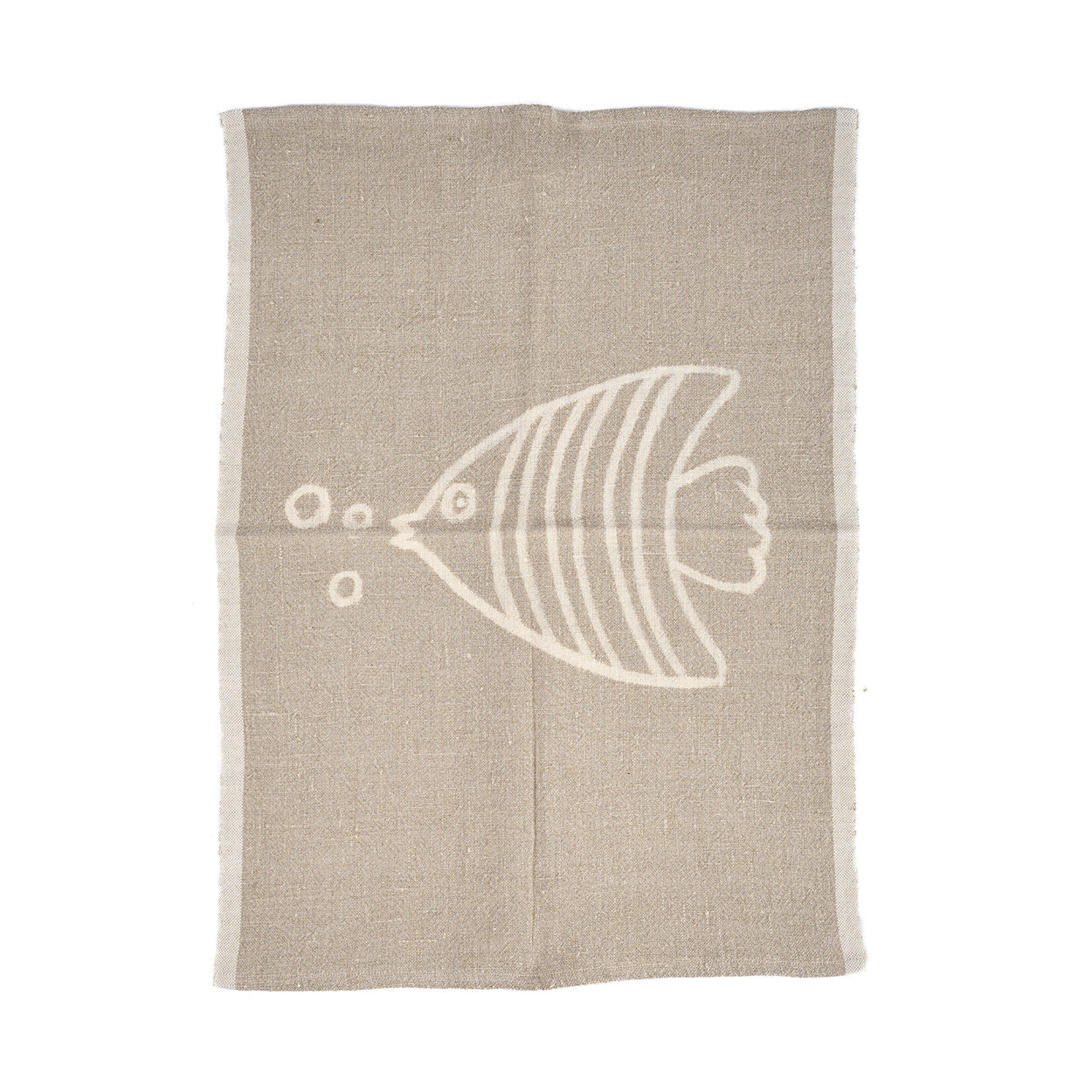 Bazar Bizar Antwerp The Linen Fish Kitchen Towel - Natural White - 50x70