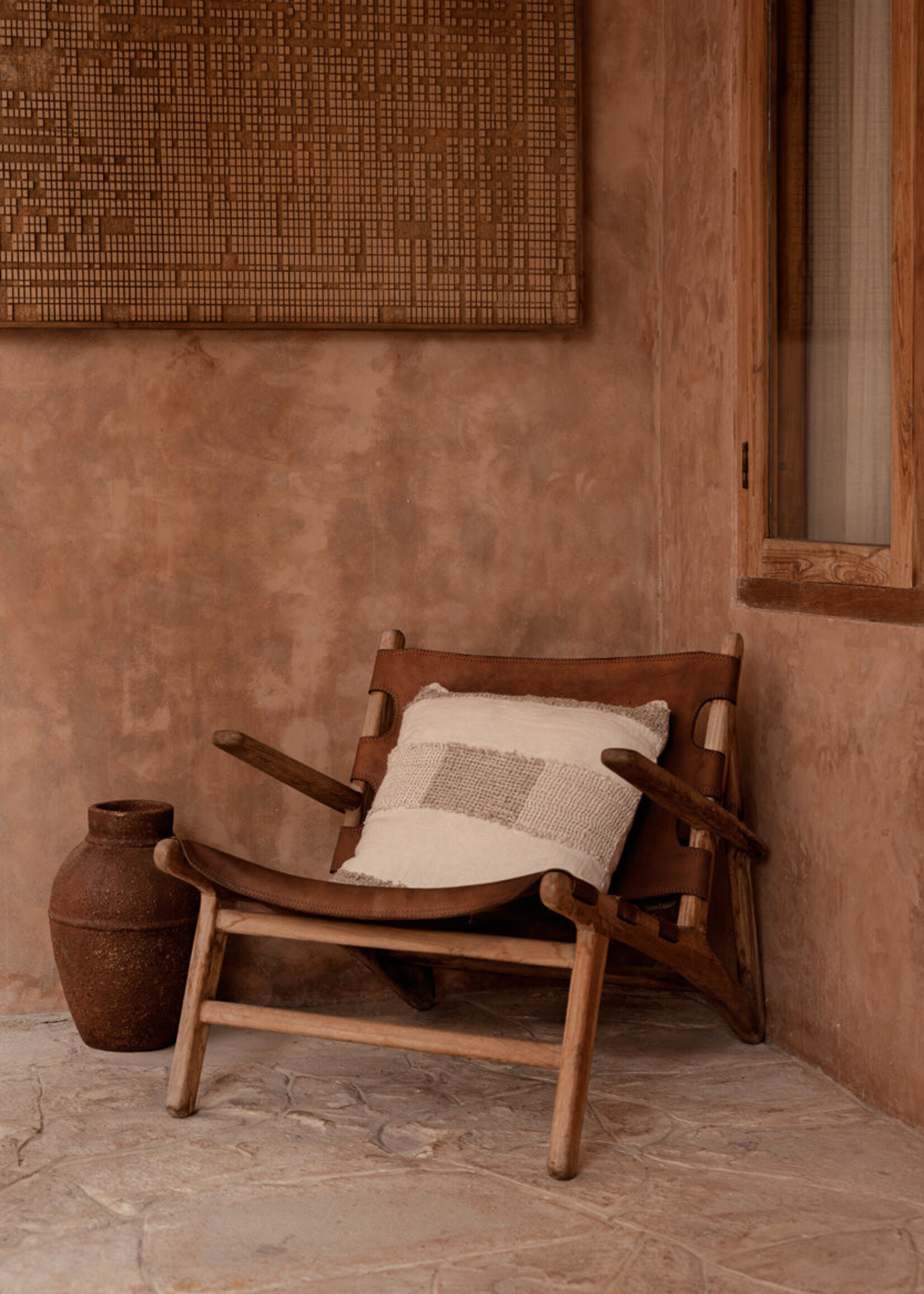 Bazar Bizar Antwerp The Linen Threads Cushion Cover - White Natural