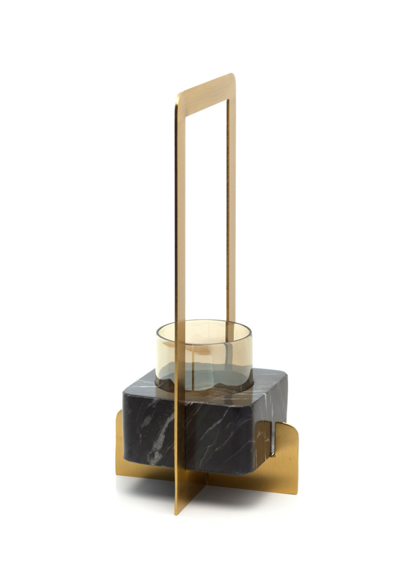 Bazar Bizar Antwerp The Marbre d’Or Candle Holder - Gold Black - M