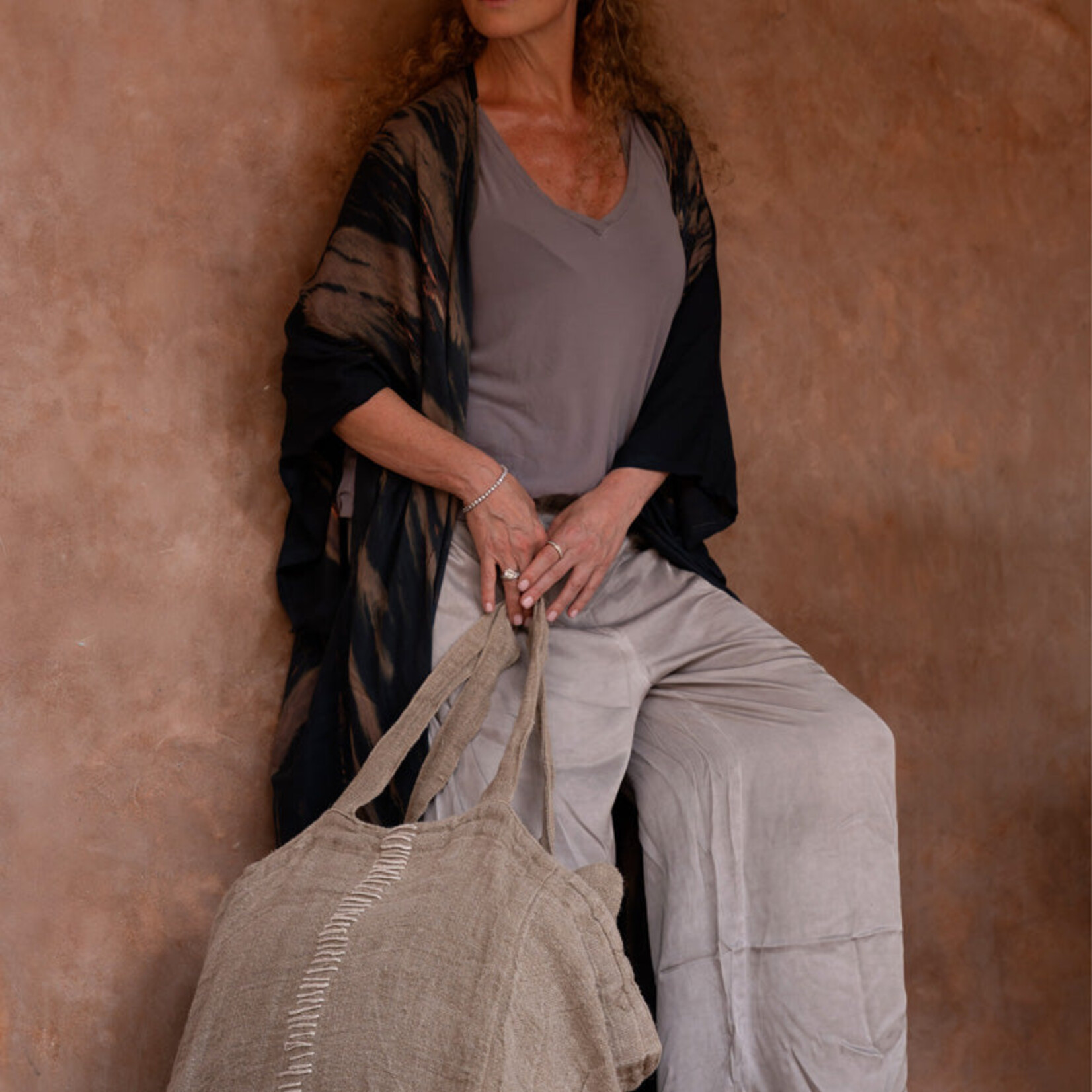Bazar Bizar Antwerp The Tote-ally Linen Shopper - Natural