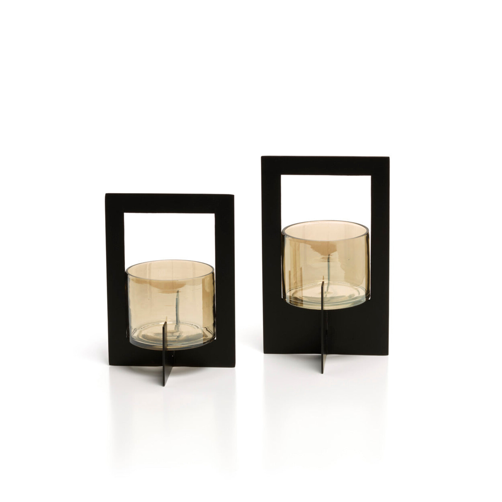 Bazar Bizar Antwerp The Hurricane Framed Candle Holder - Black - L