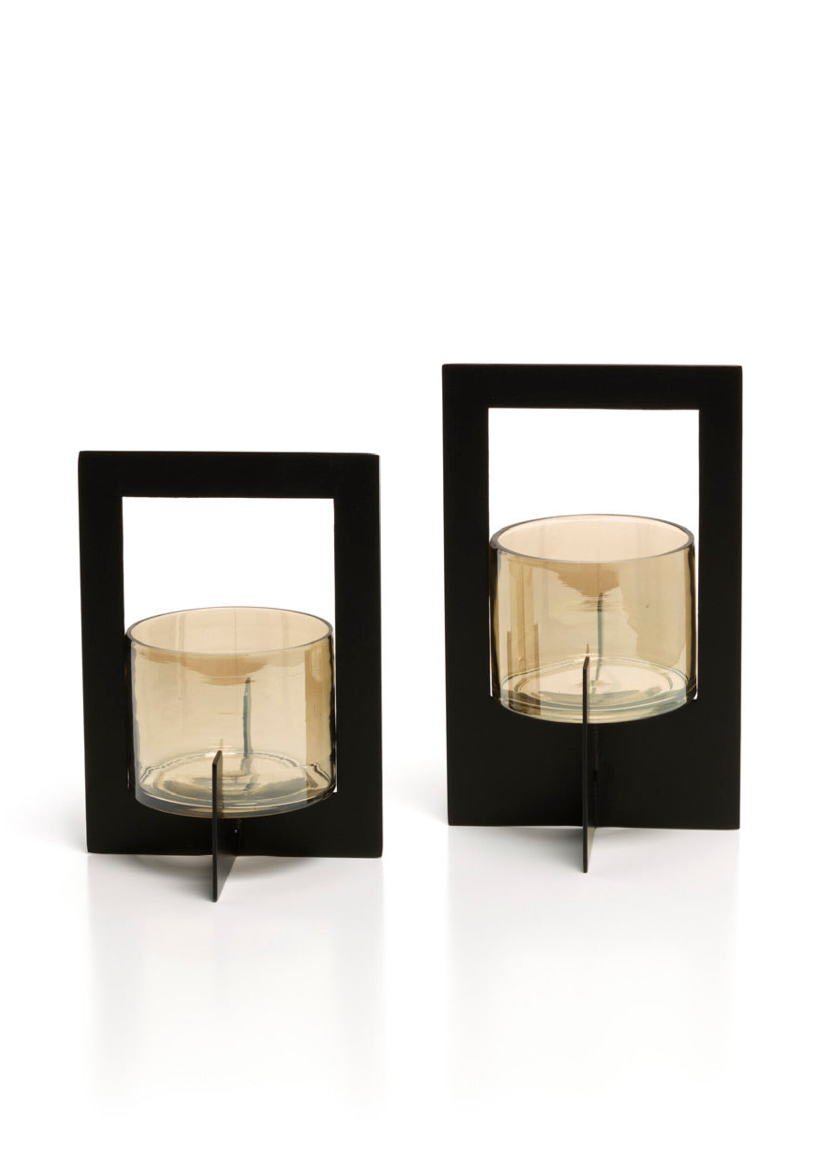 Bazar Bizar Antwerp The Hurricane Framed Candle Holder - Black - L