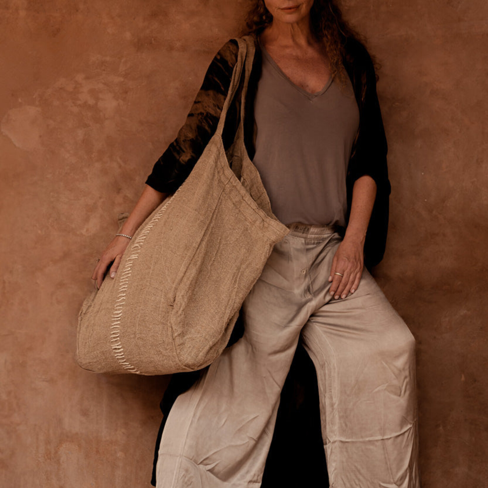 Bazar Bizar Antwerp The Tote-ally Linen Shopper - Natural