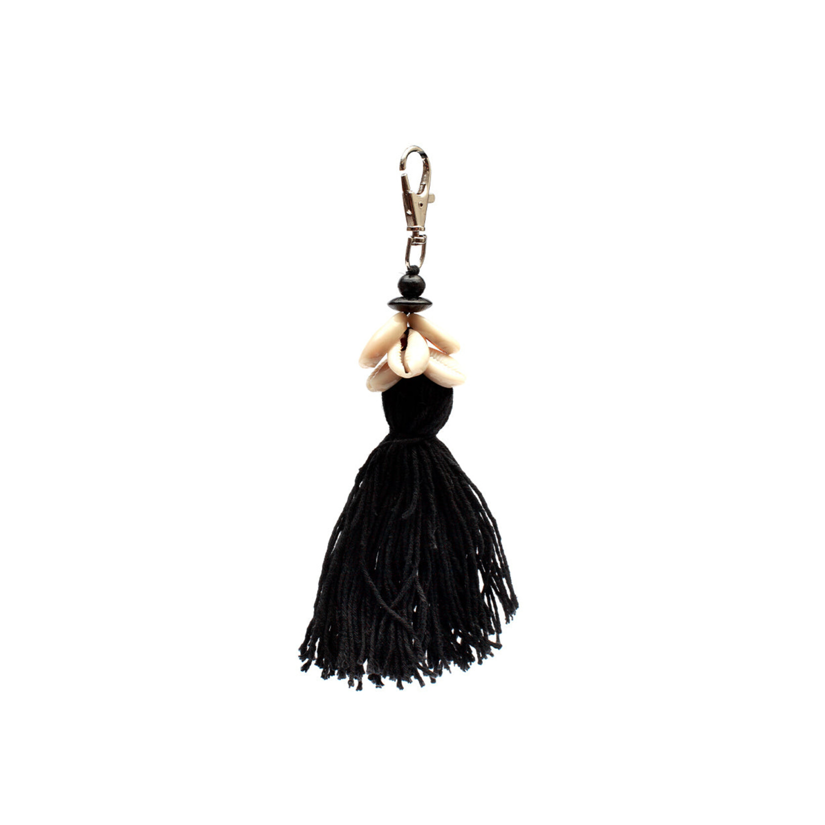 Bazar Bizar Antwerp The Cowrie Tassel Keychain - Black