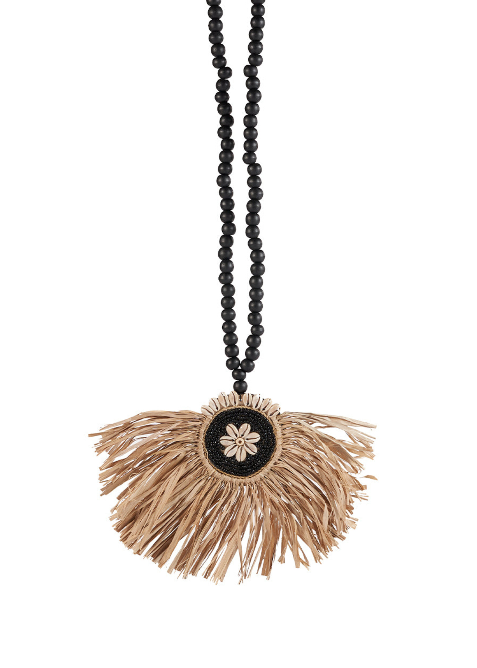 Bazar Bizar Antwerp The Raffia Mahkota Tassel - Natural Black