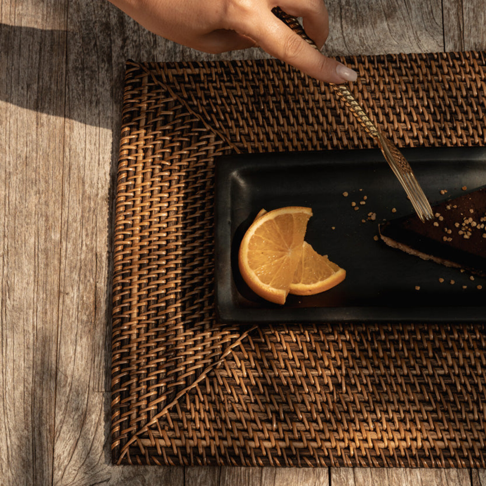 Bazar Bizar Antwerp The Colonial Rectangular Placemat - Natural Brown